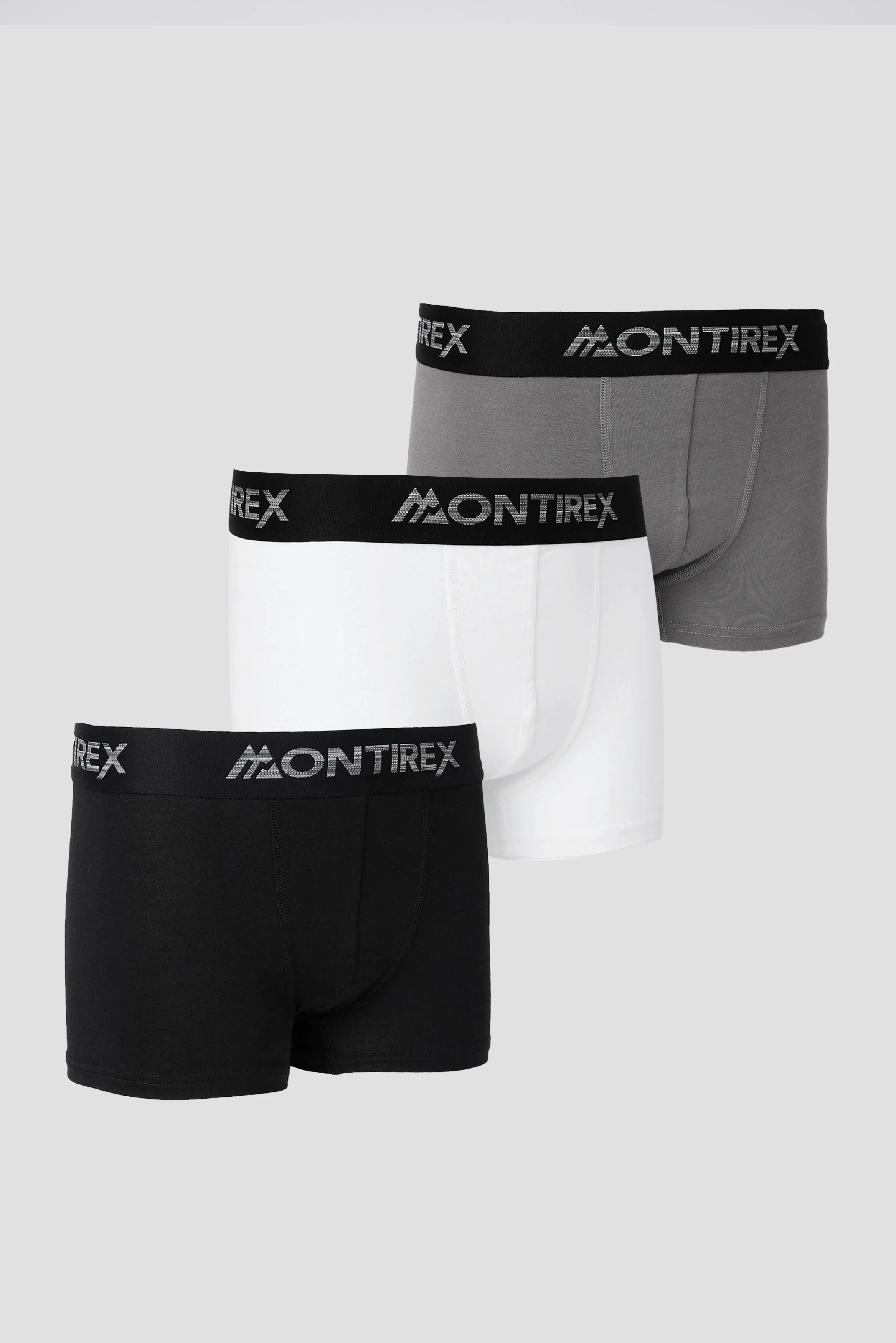 Boys 3 Pack Trail Boxer - Black/Cement Grey/White/Platinum Grey Multi