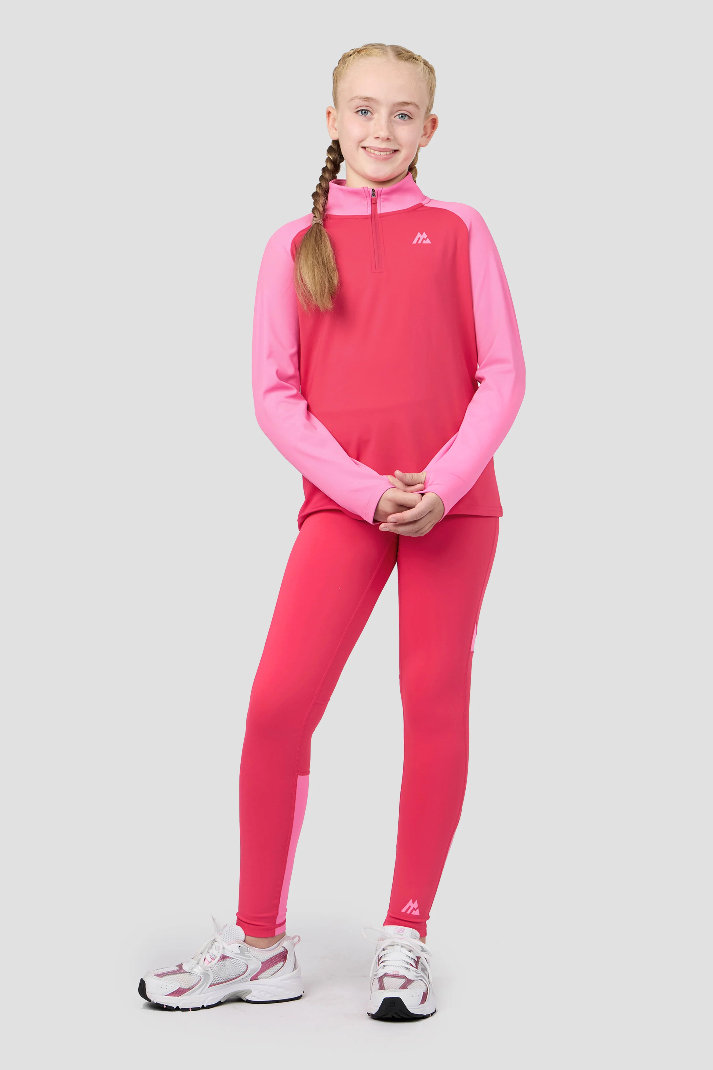 Girls Dash 1/4 Zip - Hibiscus/Framboise - Image 3