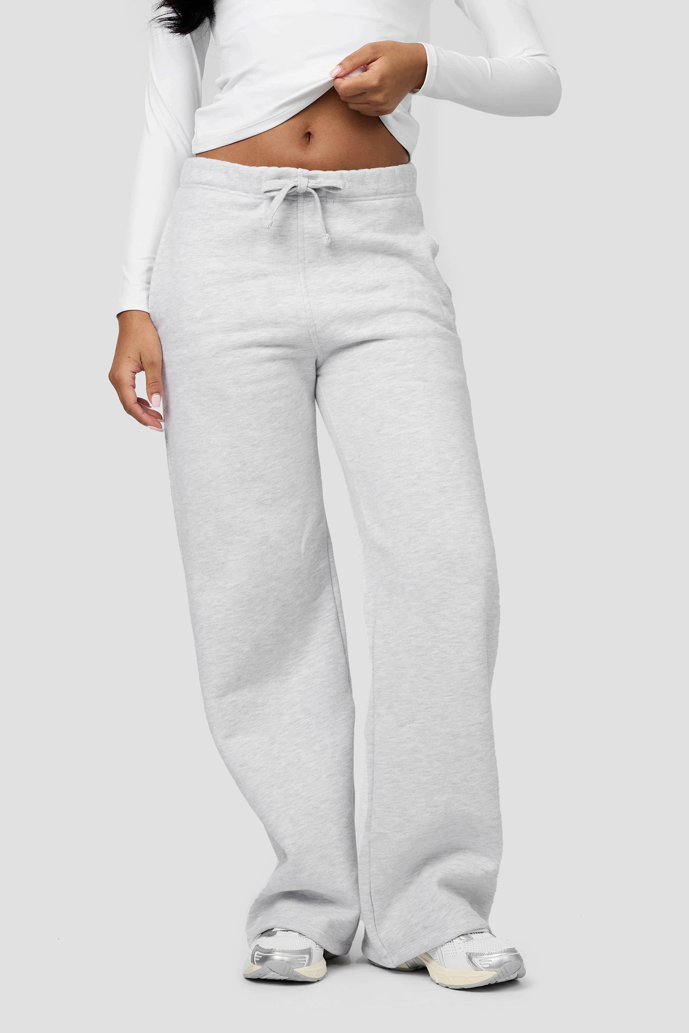 Form Fleece Wide Leg Jogger - Platinum Grey Marl - Image 3