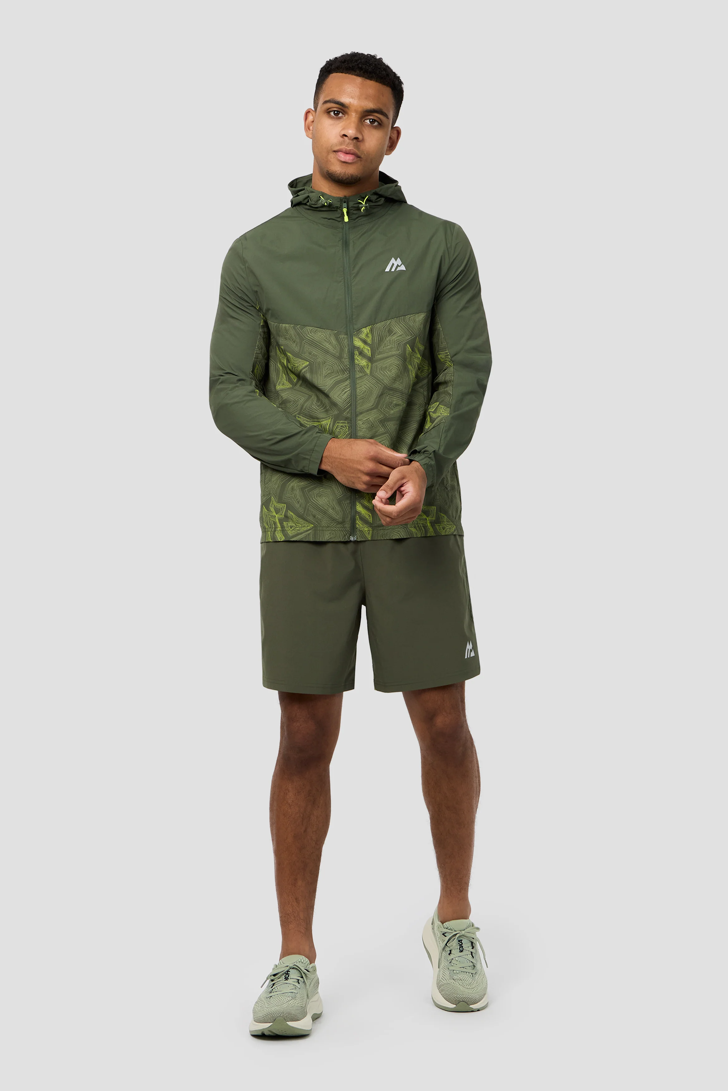 Geo M Print Windbreaker - Elm - Image 3