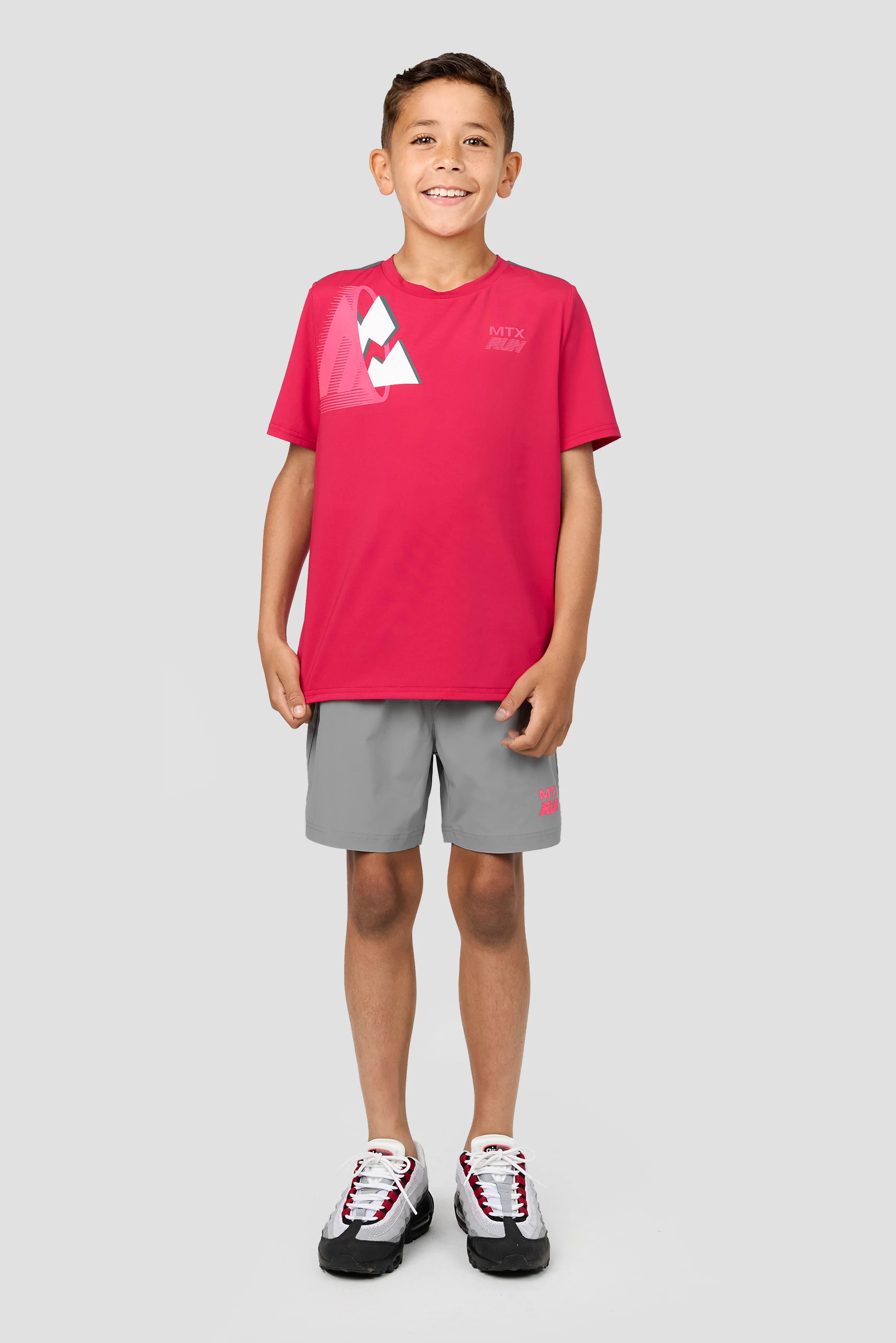Boys MTX Run T-Shirt - Pomegranate/Slate Grey - Image 3