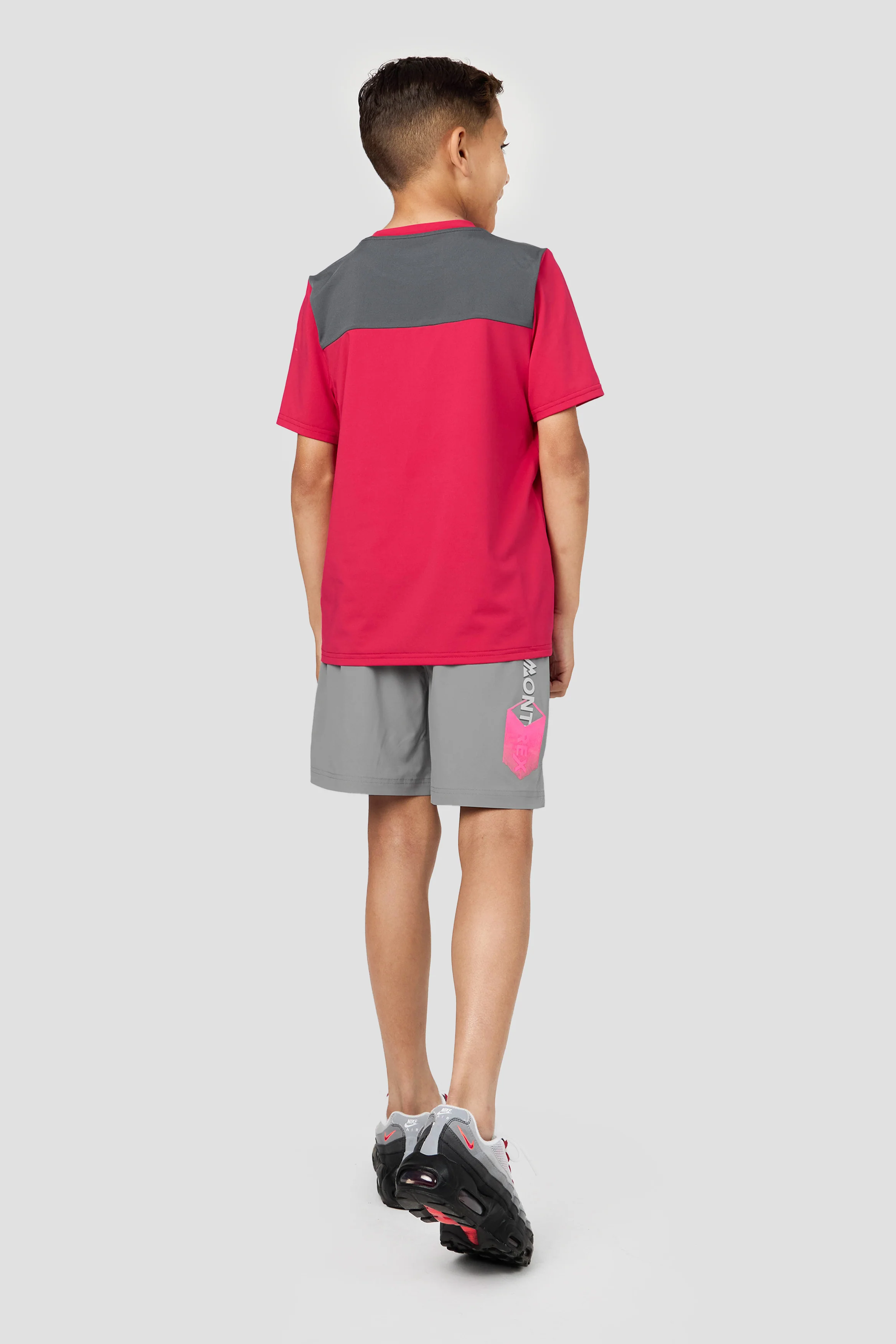 Boys MTX Run T-Shirt - Pomegranate/Slate Grey - Image 4