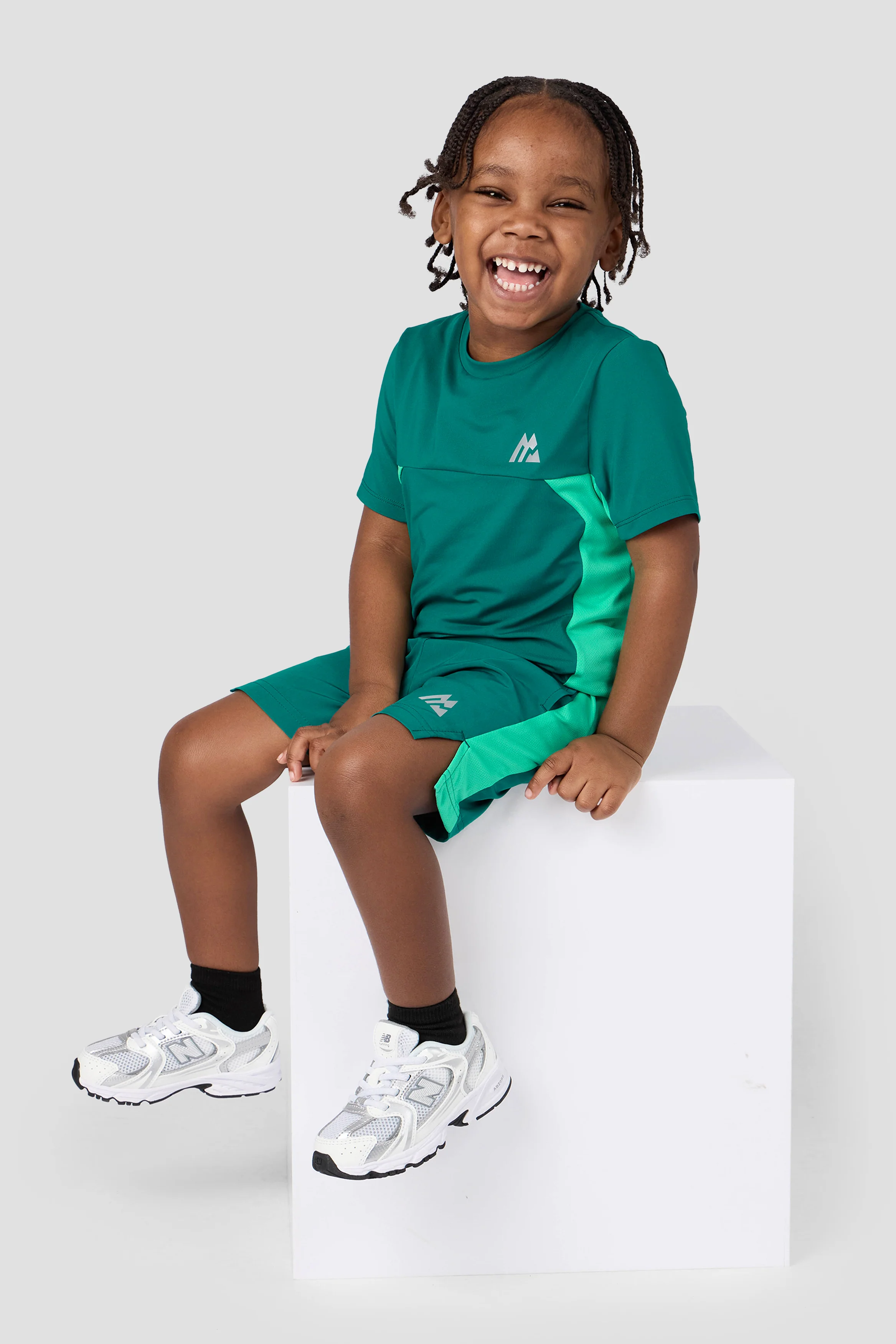 Infant Boys Peak 2.0 T-Shirt/Short Set - Lagoon Green/Mint Blue - Image 3