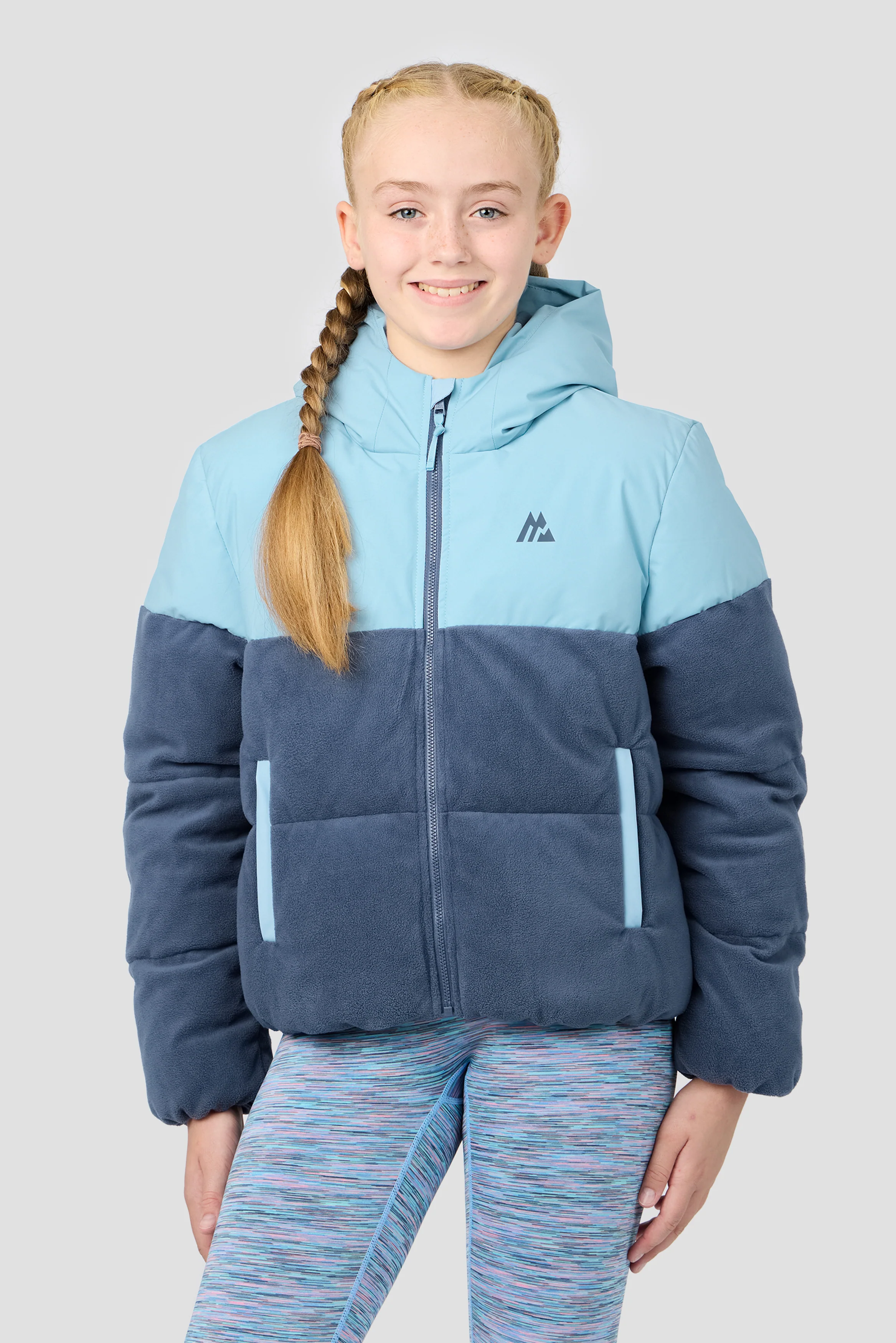 Girls Snowbird Jacket - Fresh Water/Greyed Indigo