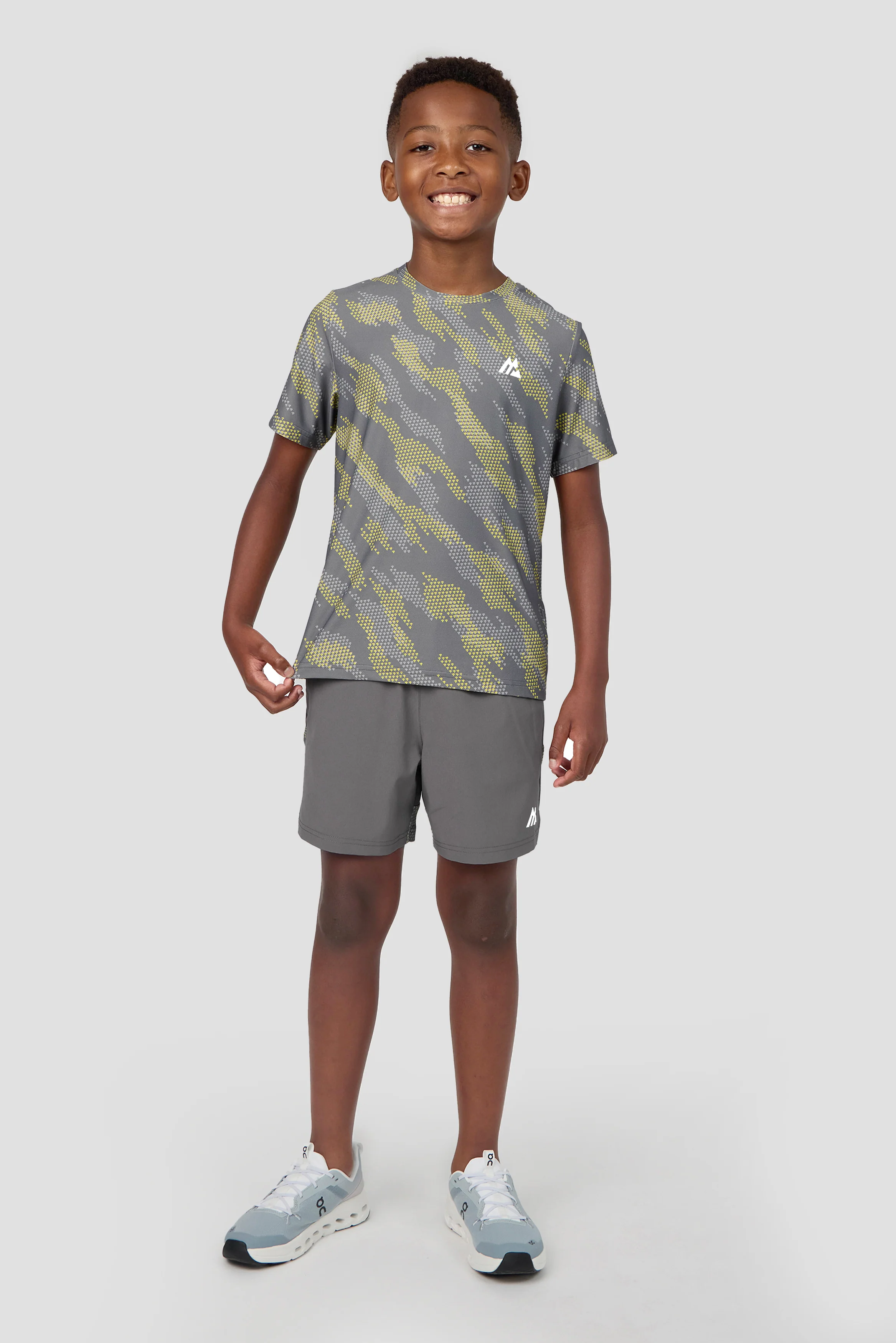 Boys Thera T-Shirt - Cement Grey/Platinum Grey/OG Neon - Image 3