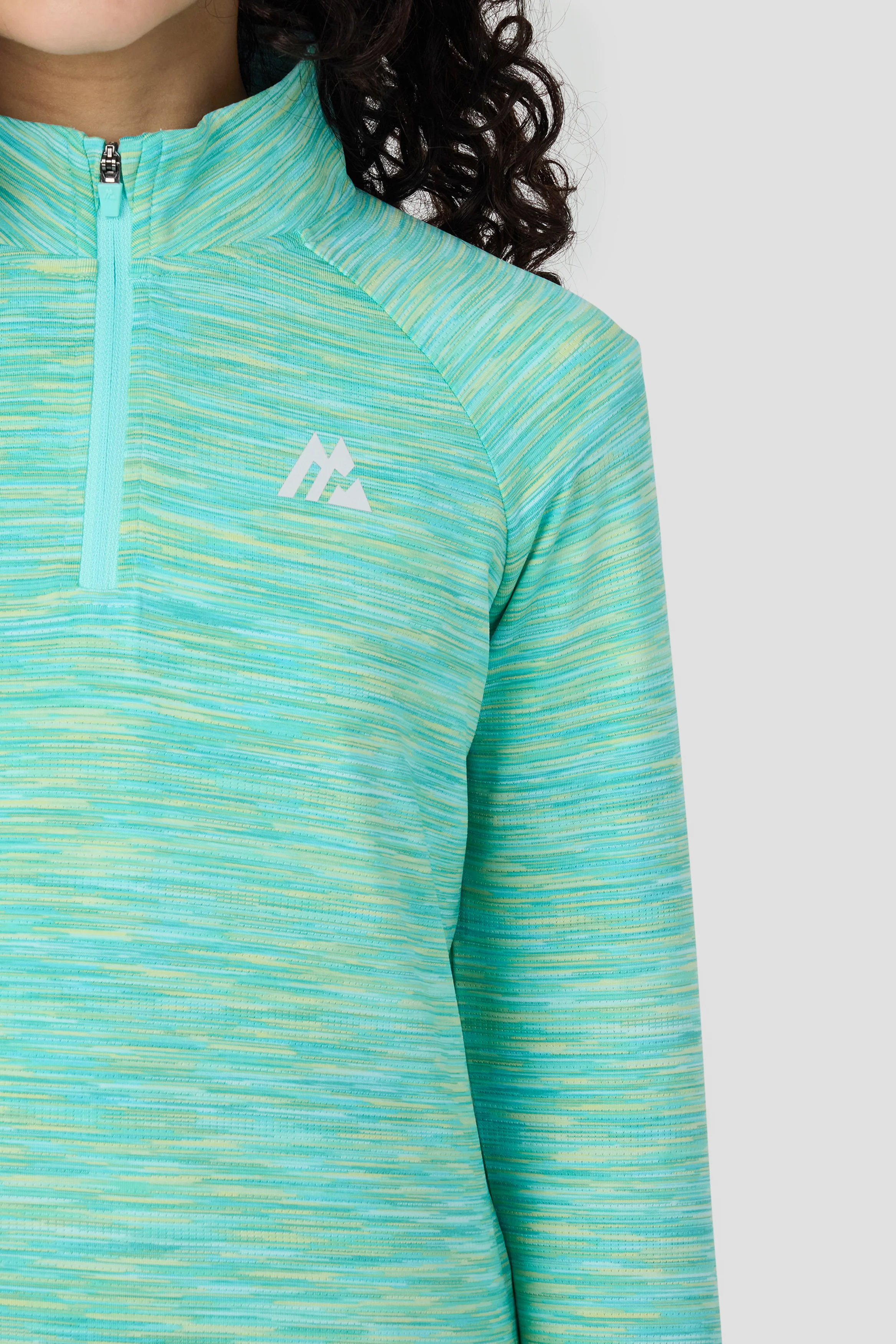 Girls Trail 1/4 Zip - Aqua/Citrus - Image 5