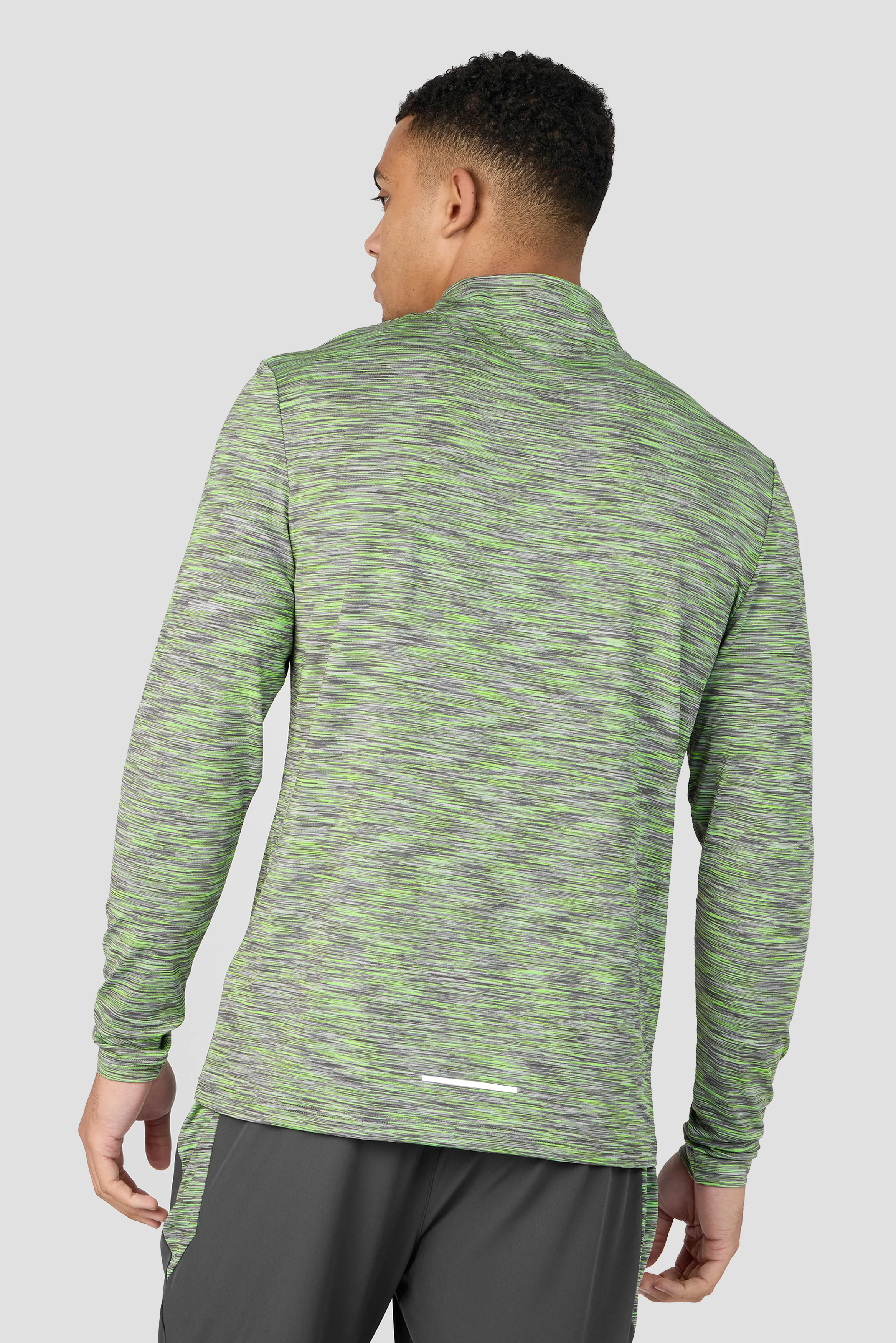 Trail 1/4 Zip - Grey/Neon Green - Image 2