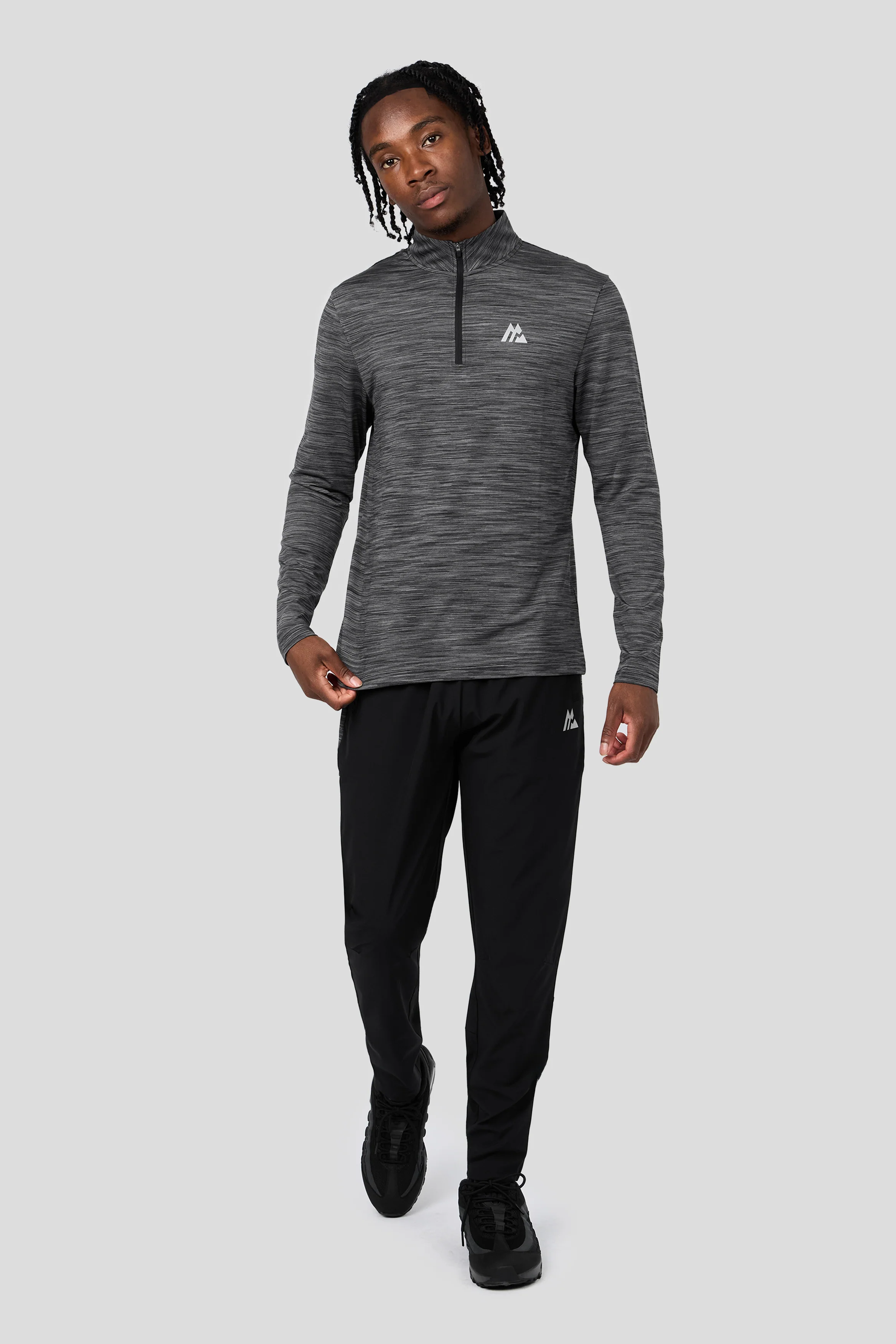 Trail 1/4 Zip - Black/Grey - Image 3