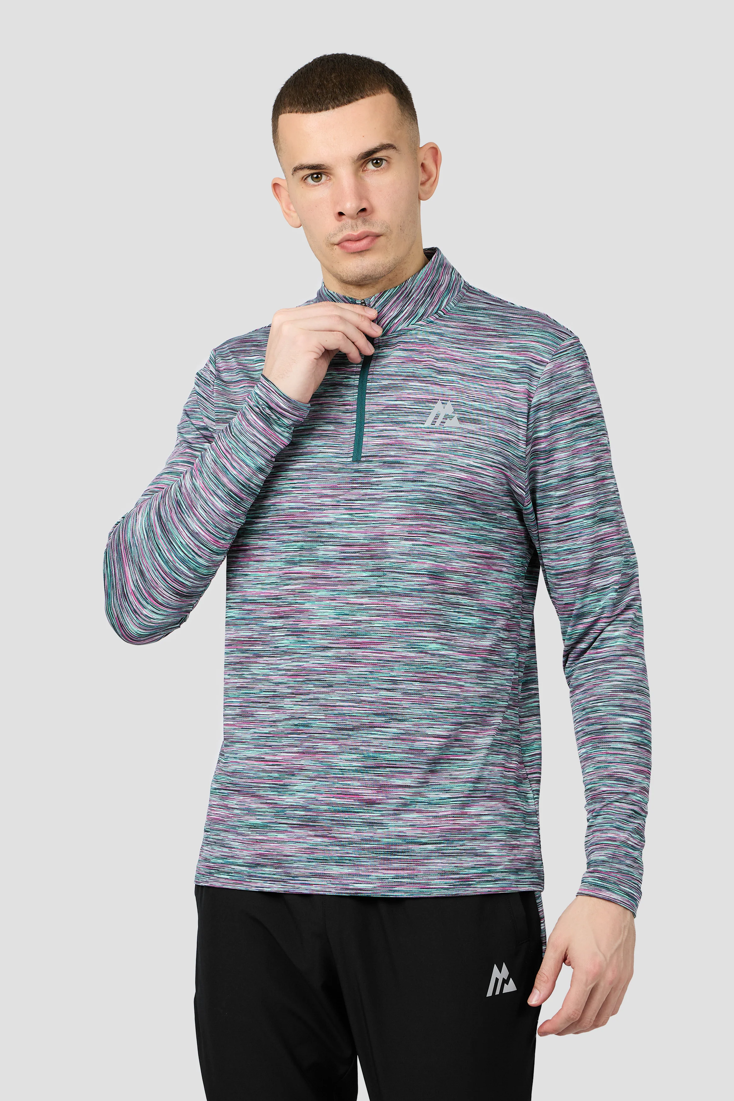 Trail 1/4 Zip - Black/Teal/Pink/White