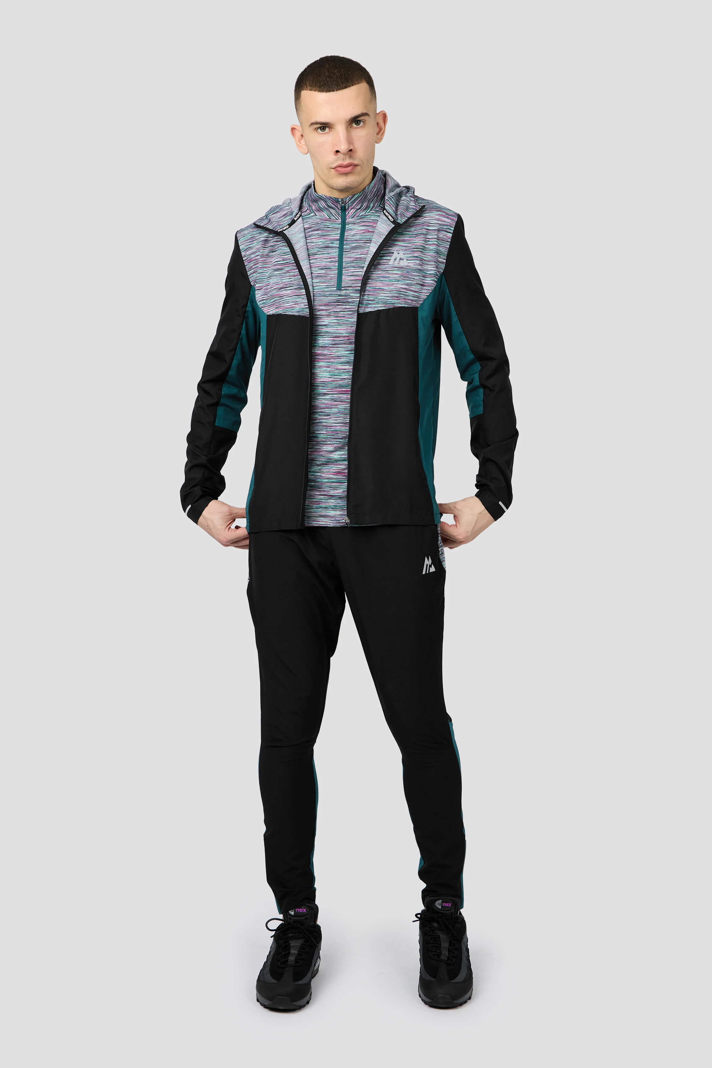 Trail 1/4 Zip - Black/Teal/Pink/White - Image 3