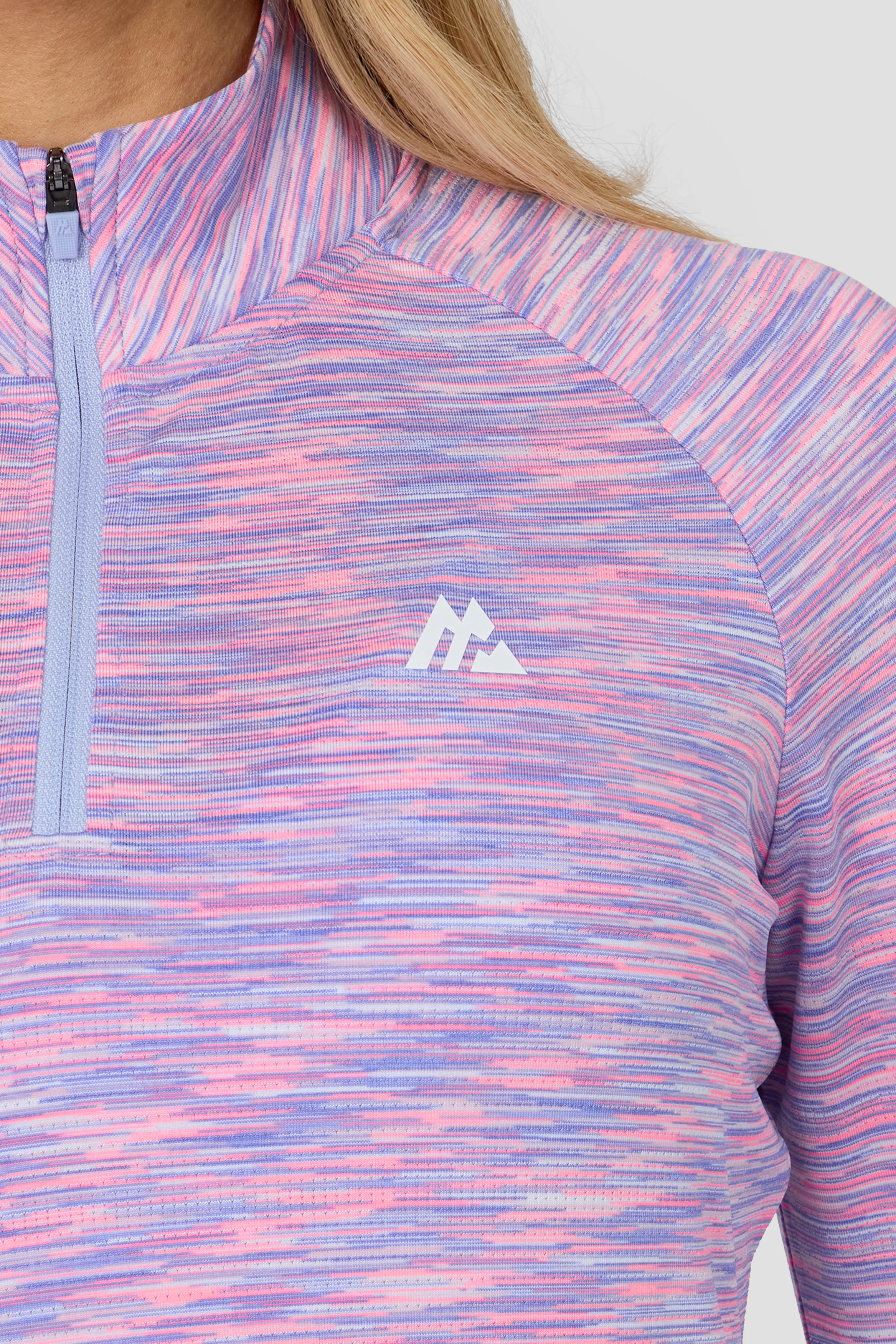 Women's Trail 1/4 Zip - Pink/Lilac/White - Image 3