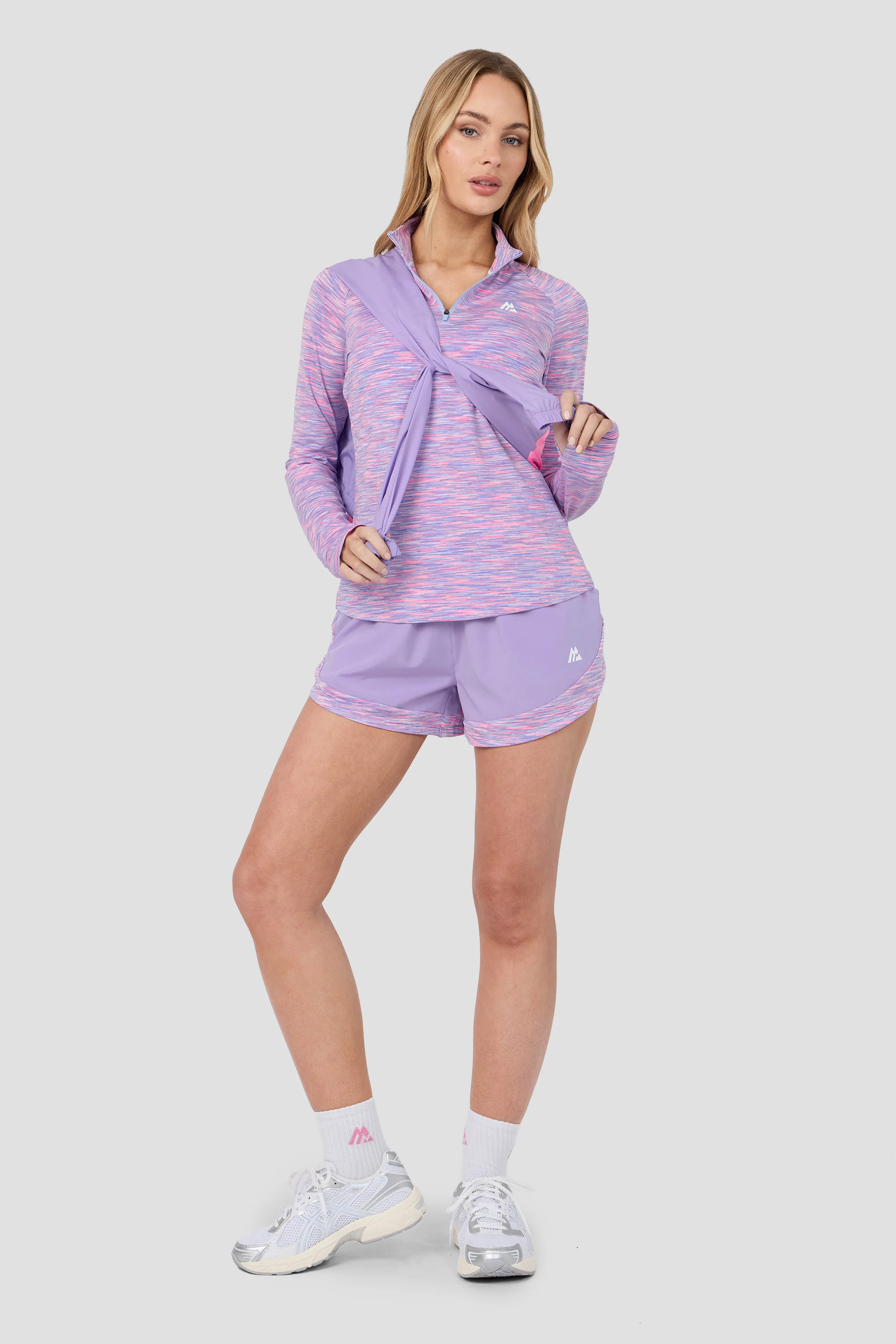 Women's Trail 1/4 Zip - Pink/Lilac/White - Image 5