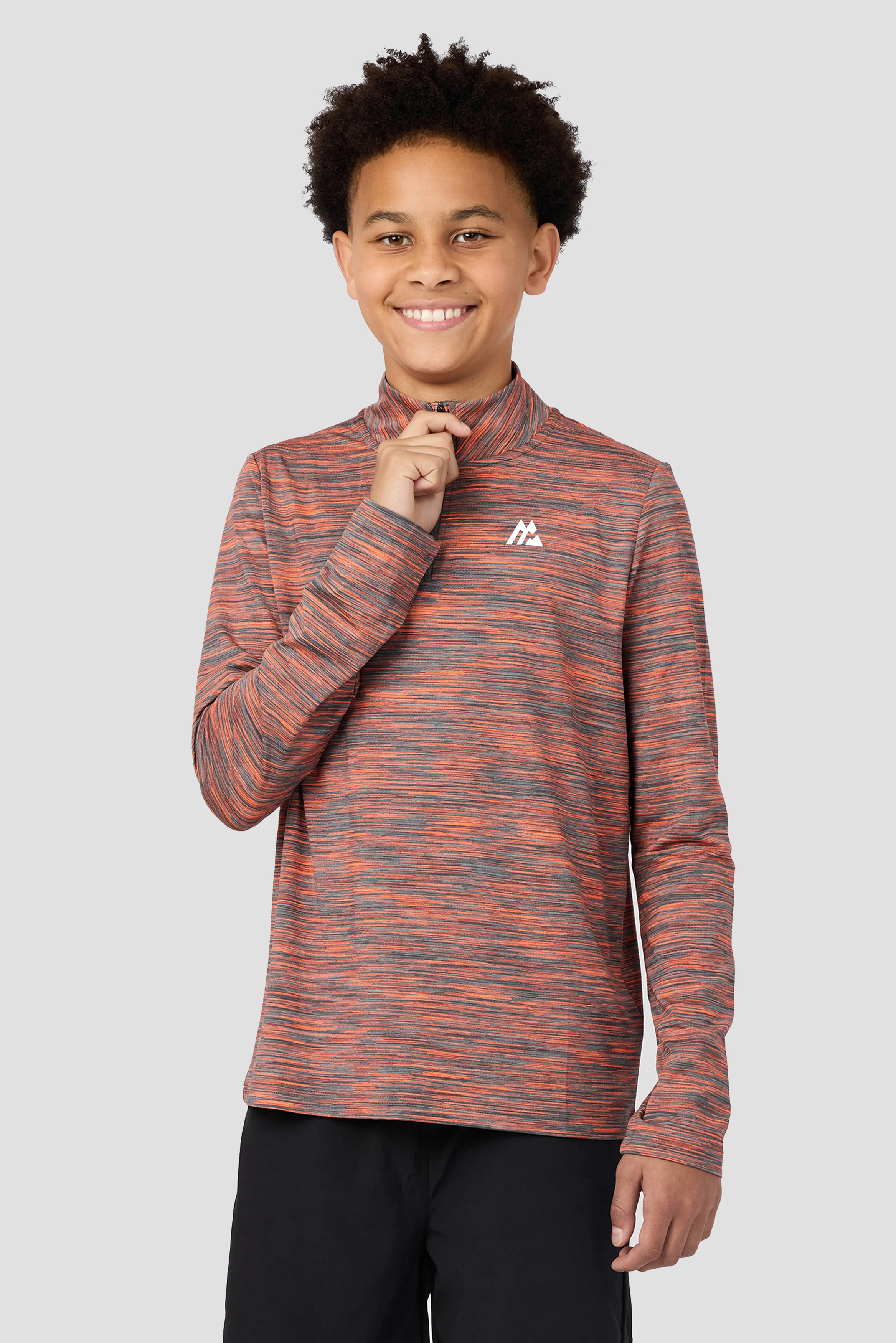 Boys Trail 1/4 Zip - Grey/Orange