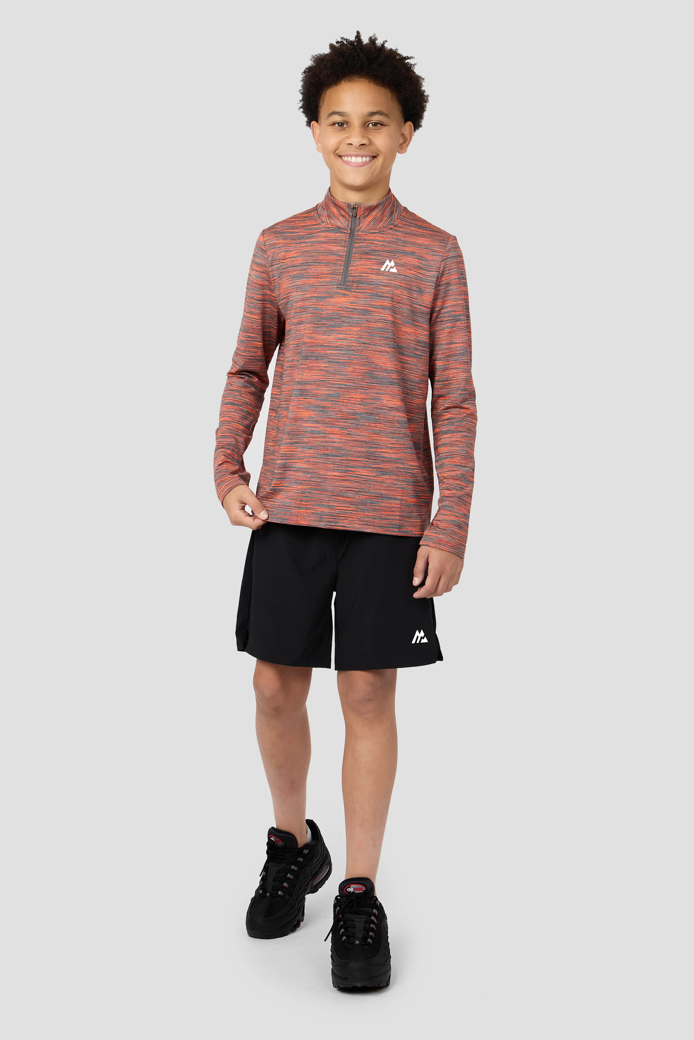Boys Trail 1/4 Zip - Grey/Orange - Image 3