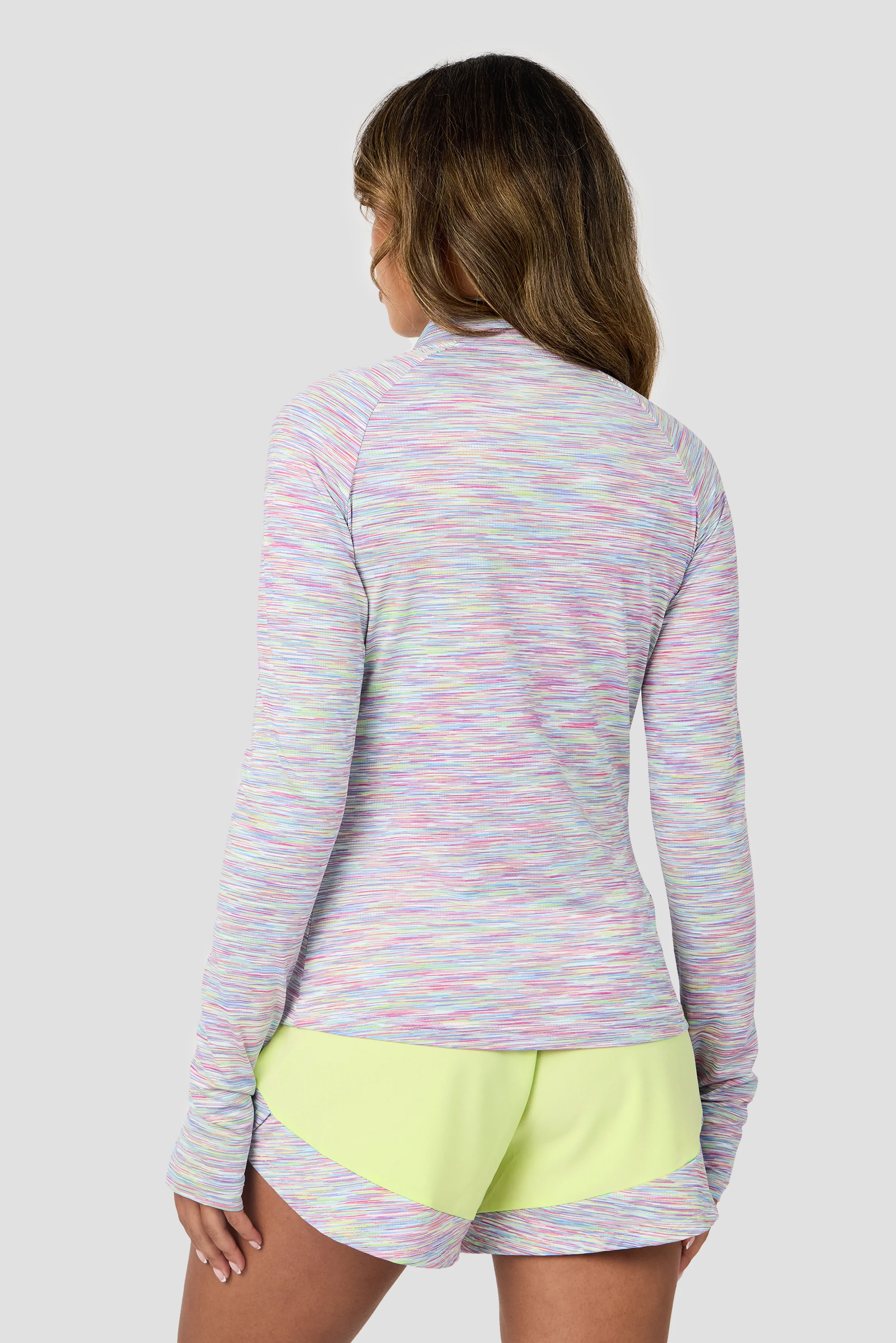 Women's Trail 1/4 Zip - Green/Pink/Multi - Image 2