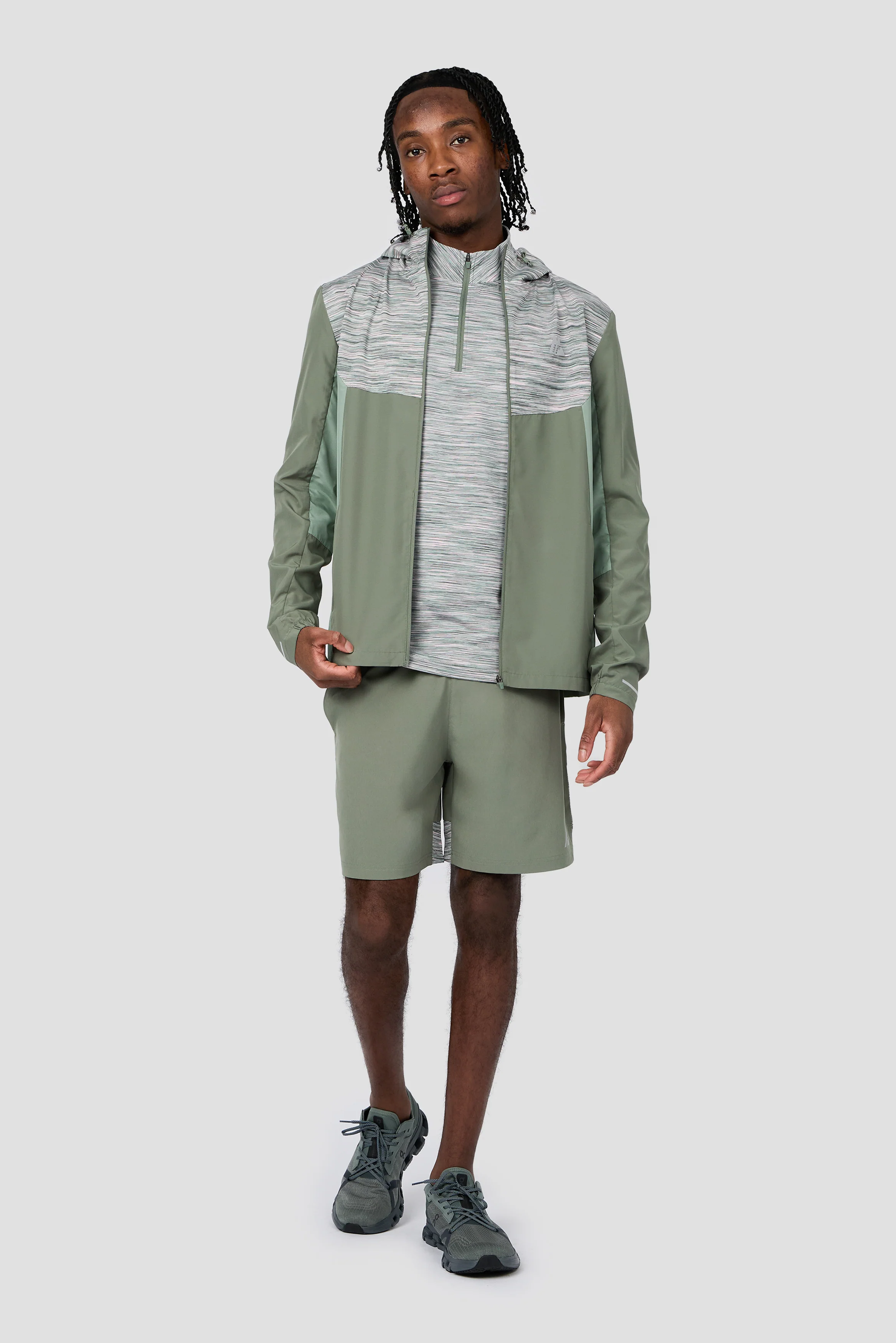 Trail 1/4 Zip - Green Slate/Pink - Image 3