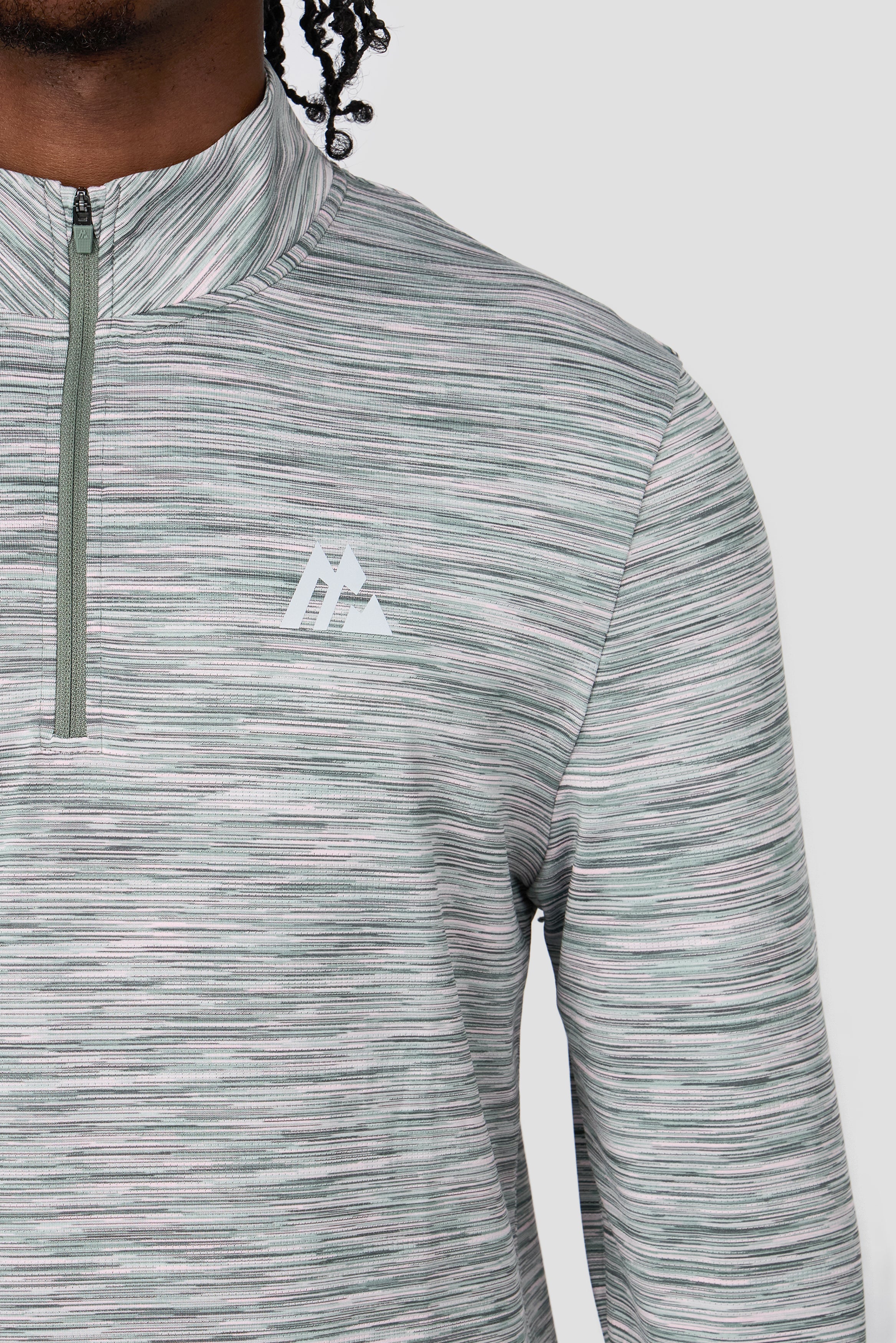 Trail 1/4 Zip - Green Slate/Pink - Image 4