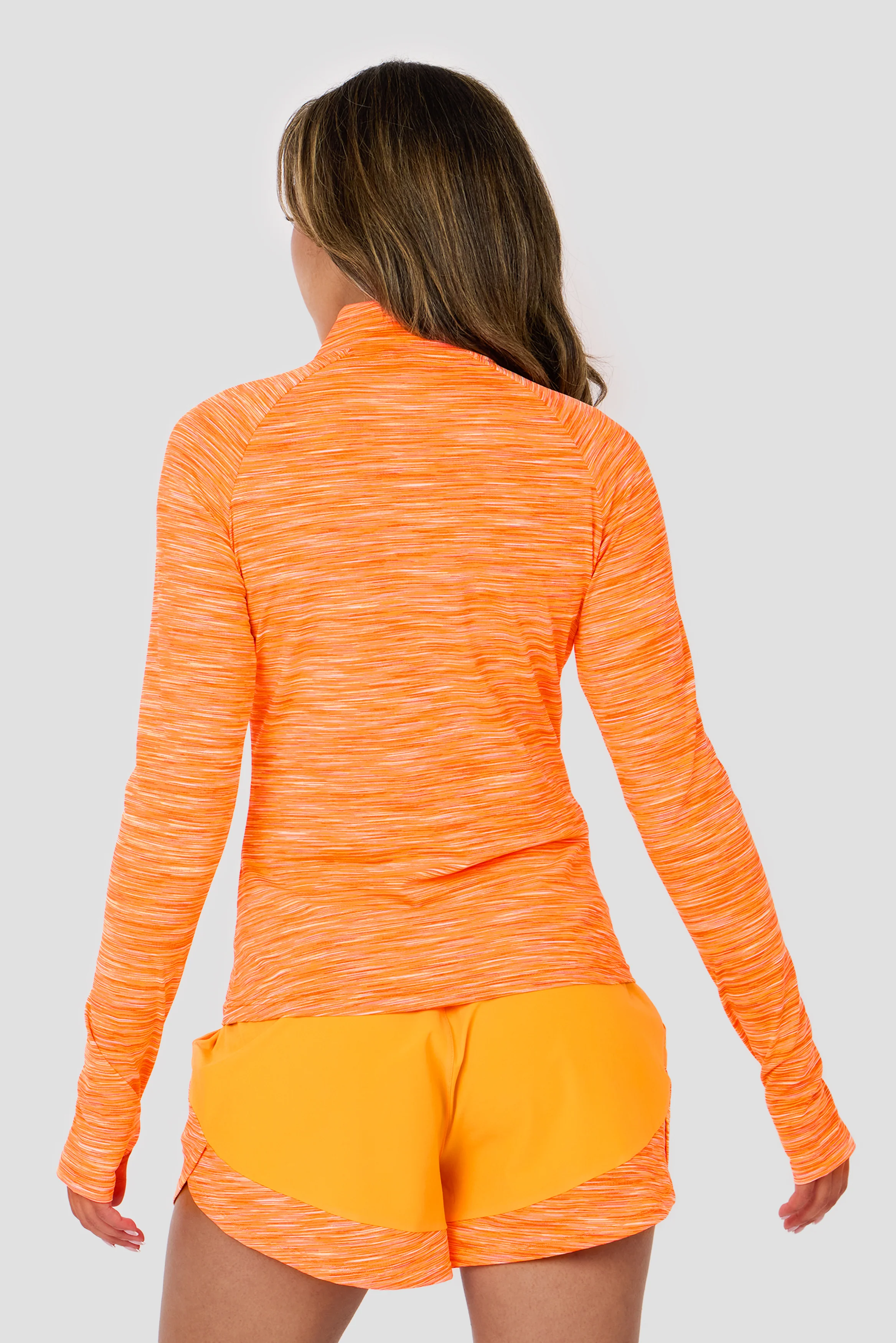 Women's Trail 1/4 Zip - Tangerine/White - Image 2