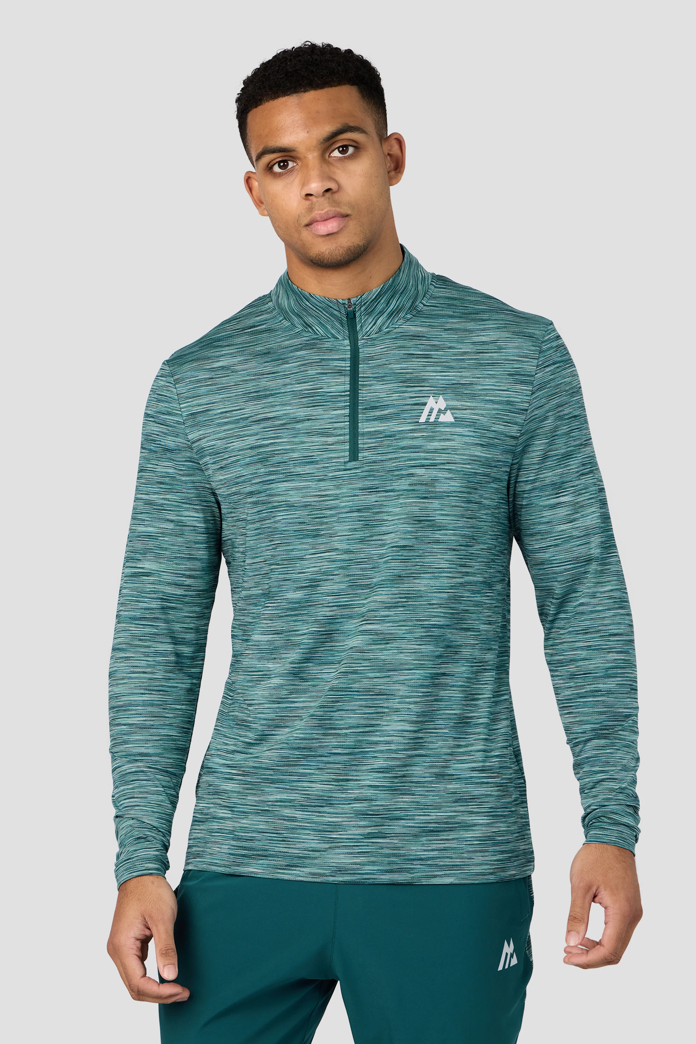 Trail 1/4 Zip - Light Teal Multi