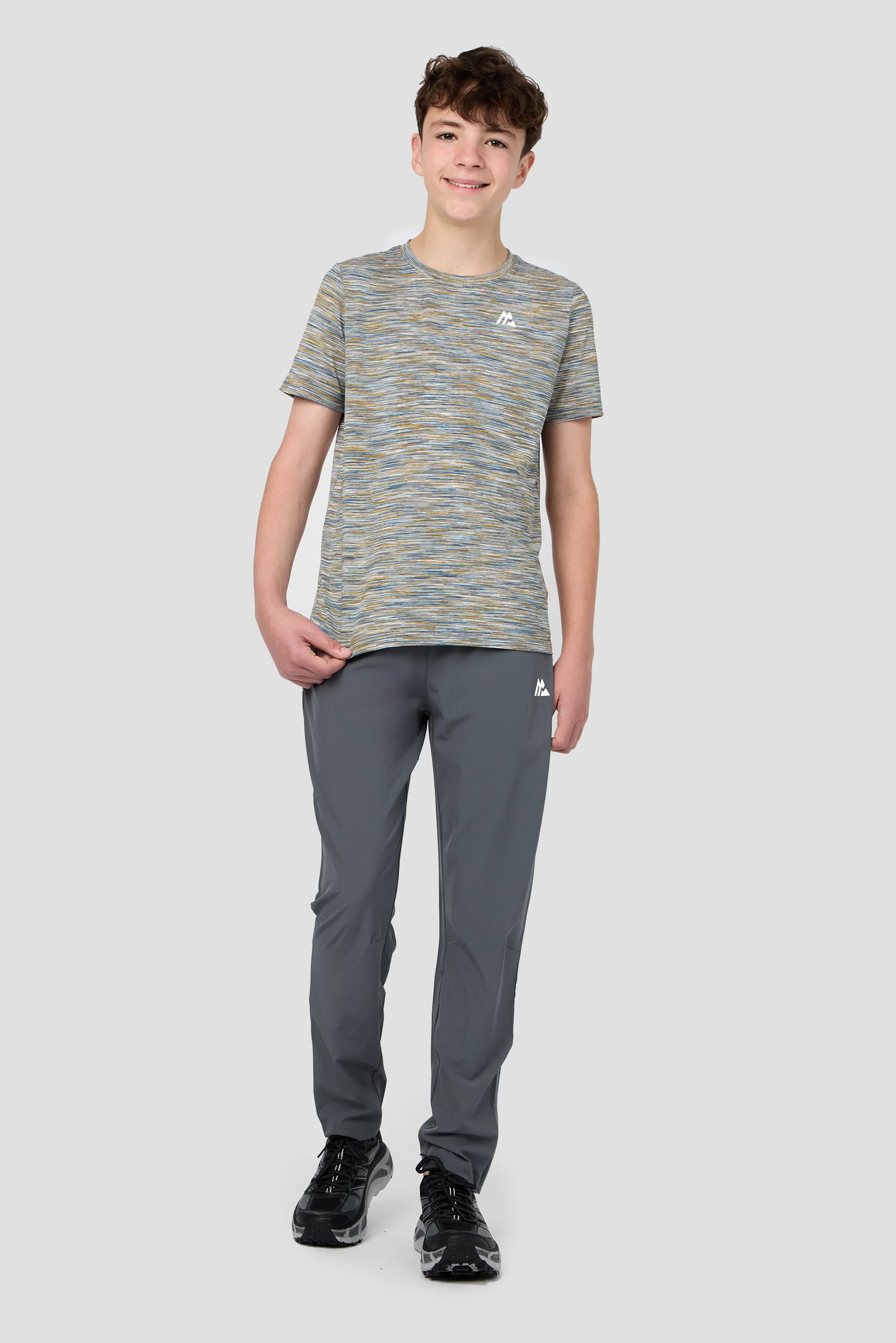 Boys Trail T-Shirt - Grey/Blue/Orange - Image 3