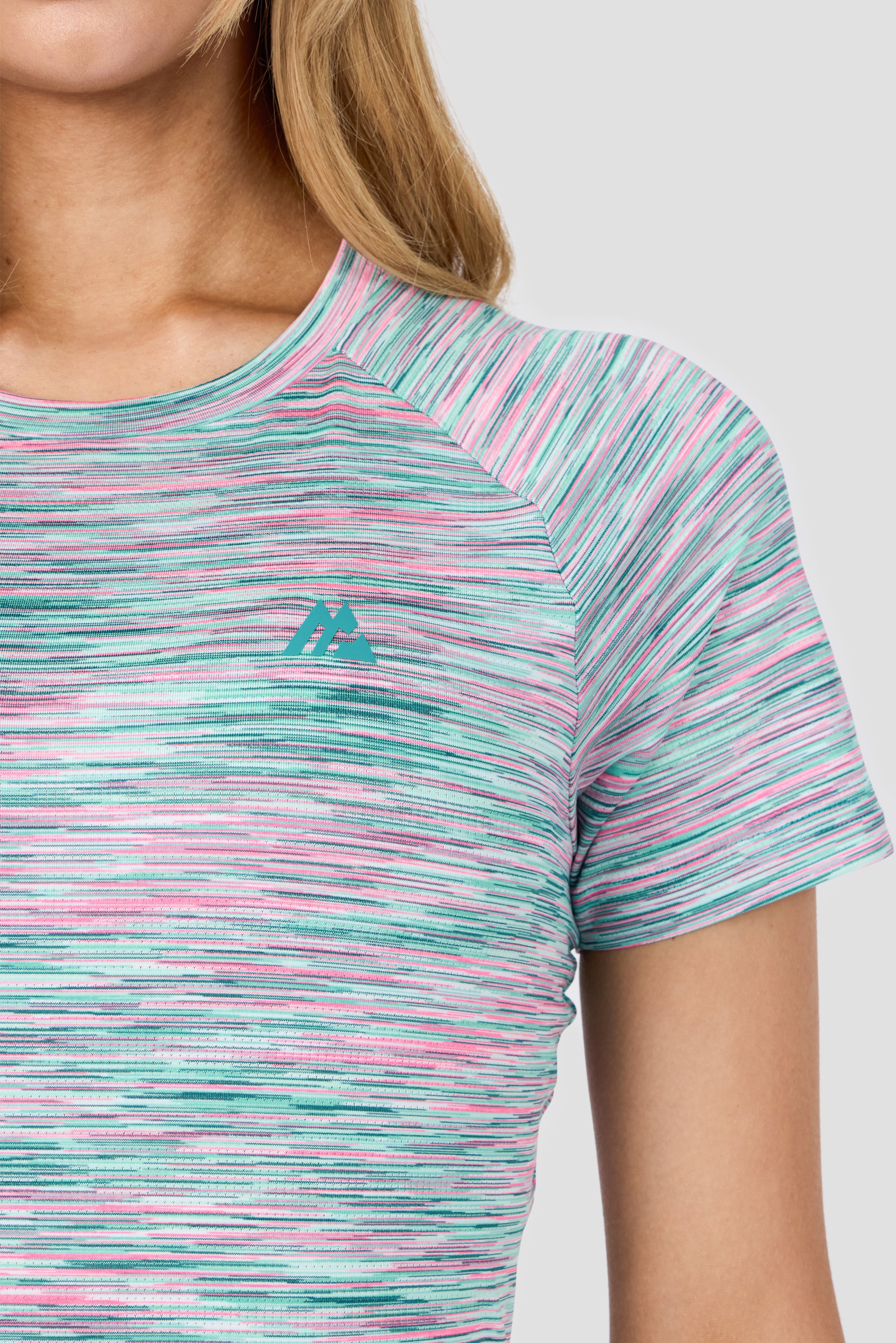Women's Trail T-Shirt - Teal/Pink/White - Image 4