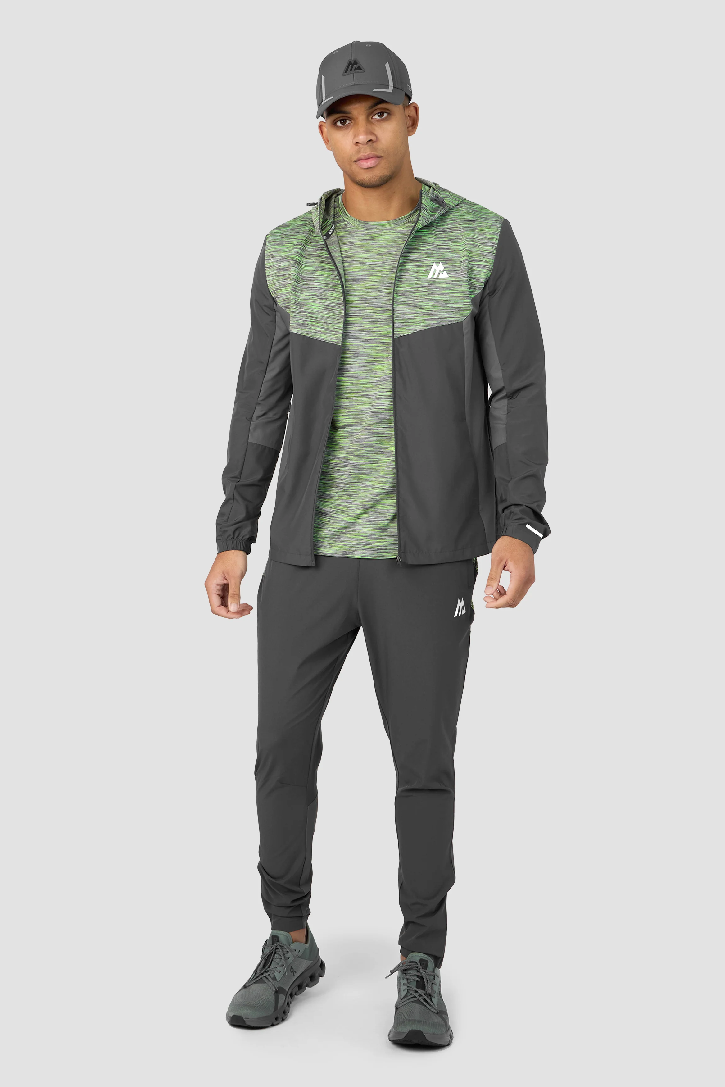 Trail Windbreaker - Grey/Neon Green - Image 3