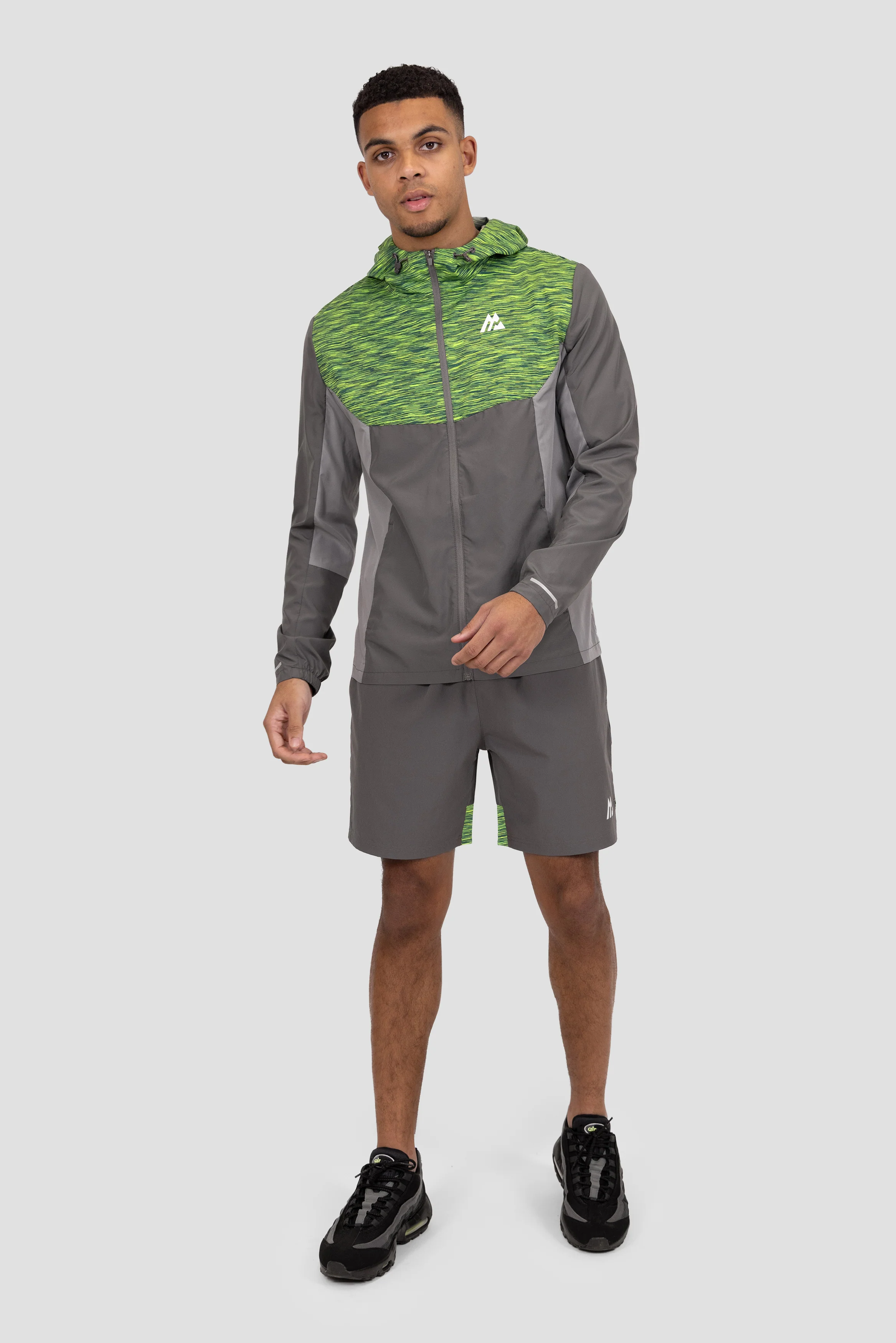 Trail Windbreaker - Grey/Green/Black - Image 3