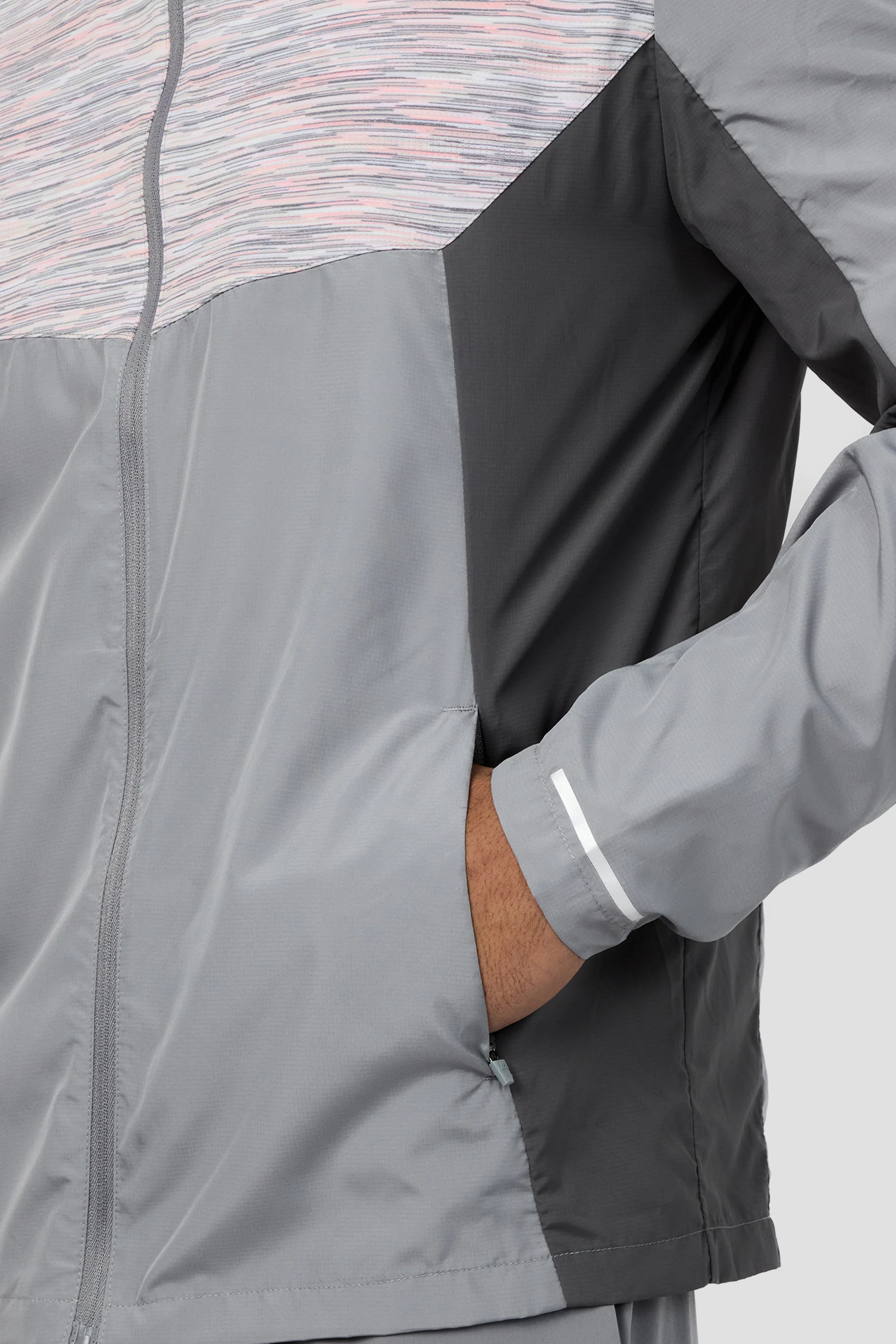 Trail Windbreaker - Grey/Pink/White - Image 6