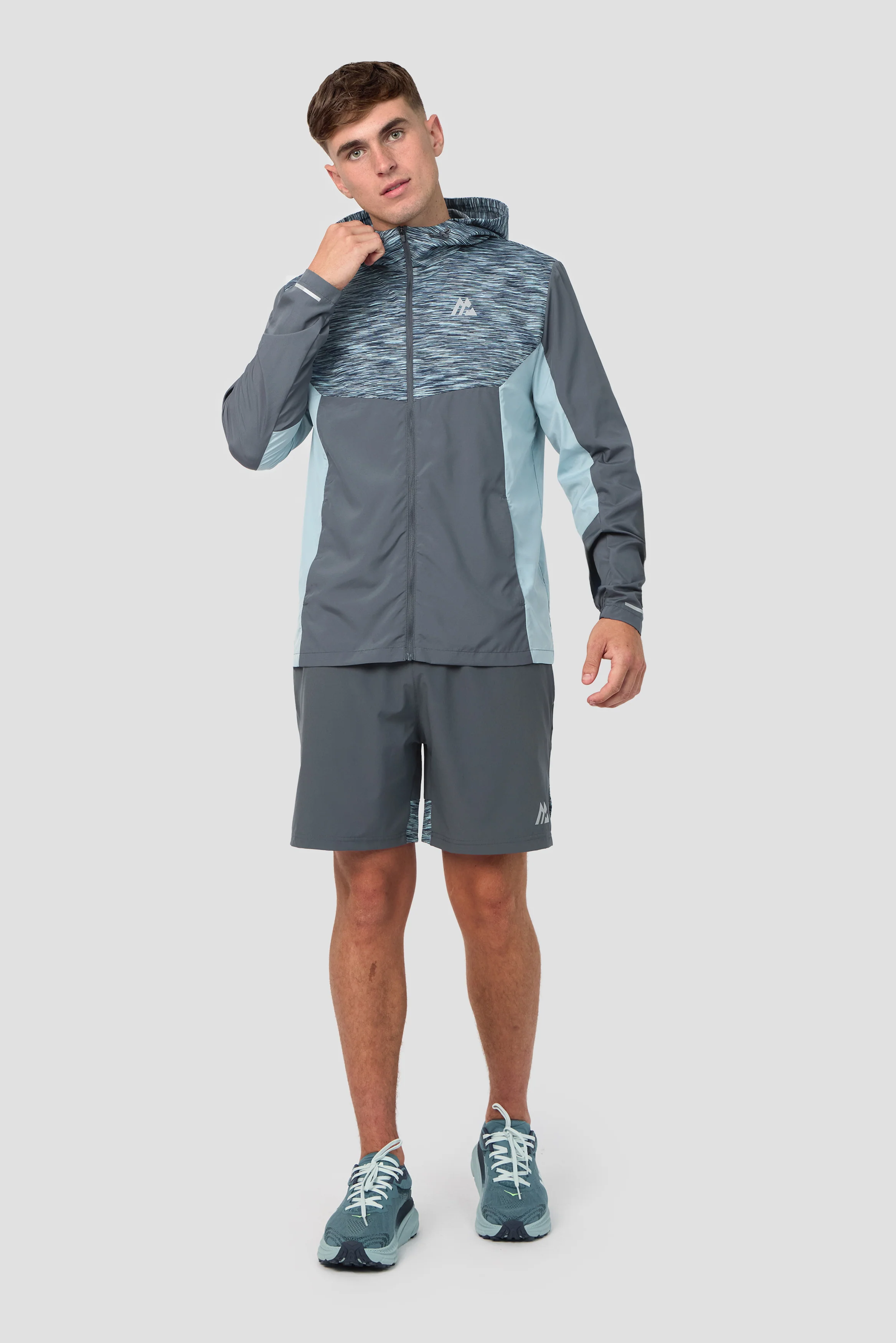 Trail Windbreaker - Grey/Blue/Navy - Image 3