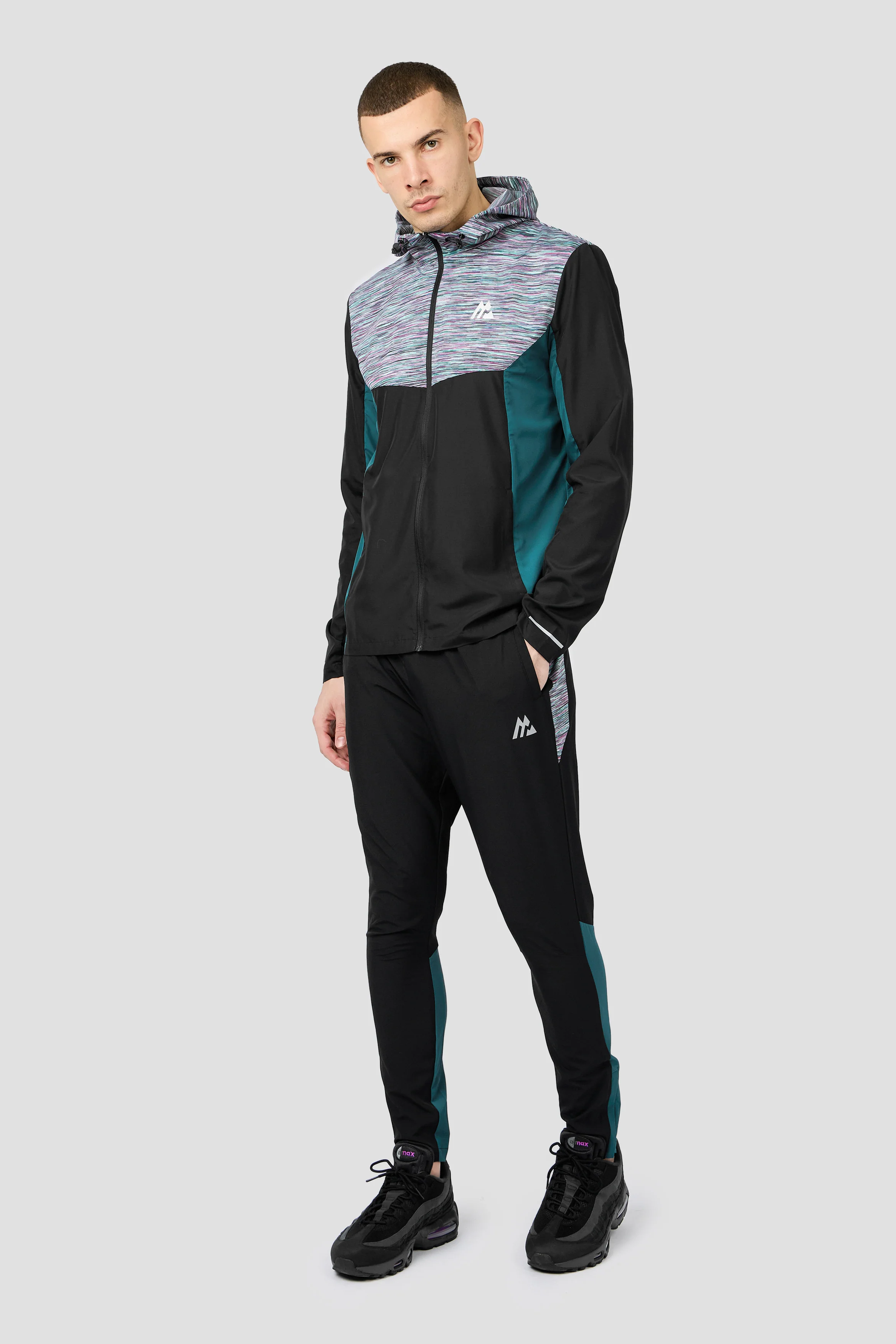 Trail Panel Running Pant - Black/Teal/Pink/White - Image 5