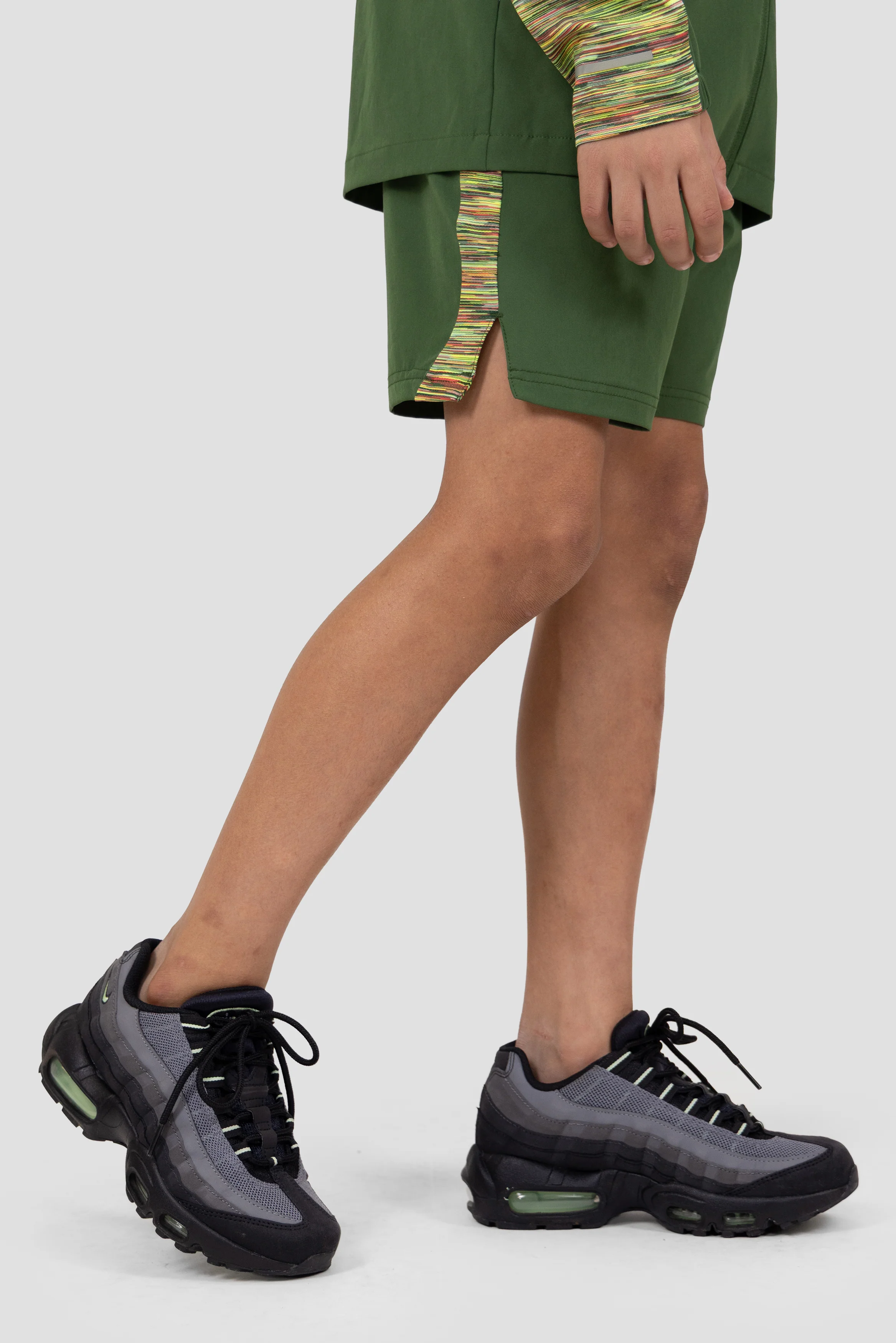 Boys Trail Panel Short - Khaki/Orange/Black - Image 2