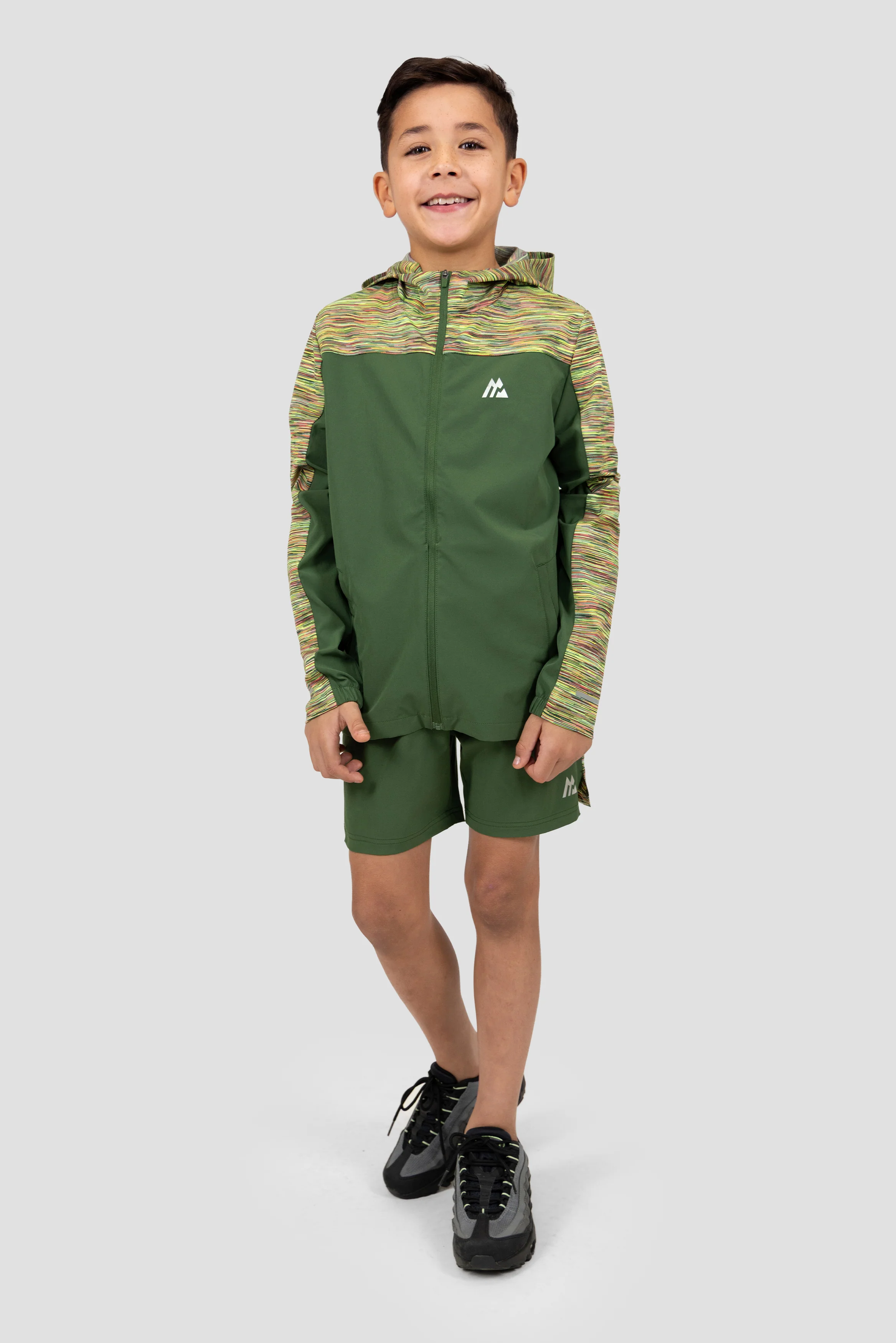 Boys Trail Panel Short - Khaki/Orange/Black - Image 5