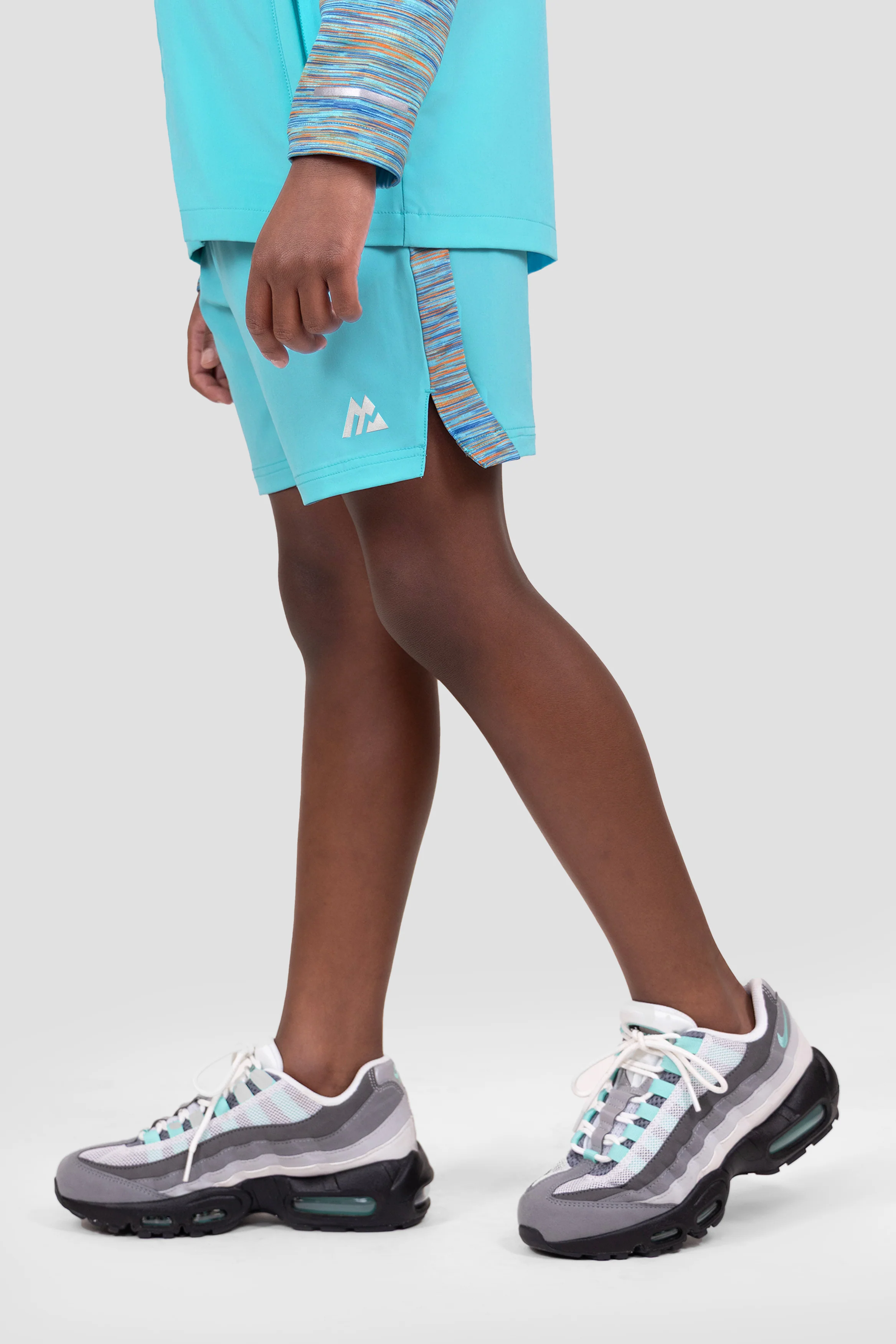 Boys Trail Panel Short - Blue/Orange