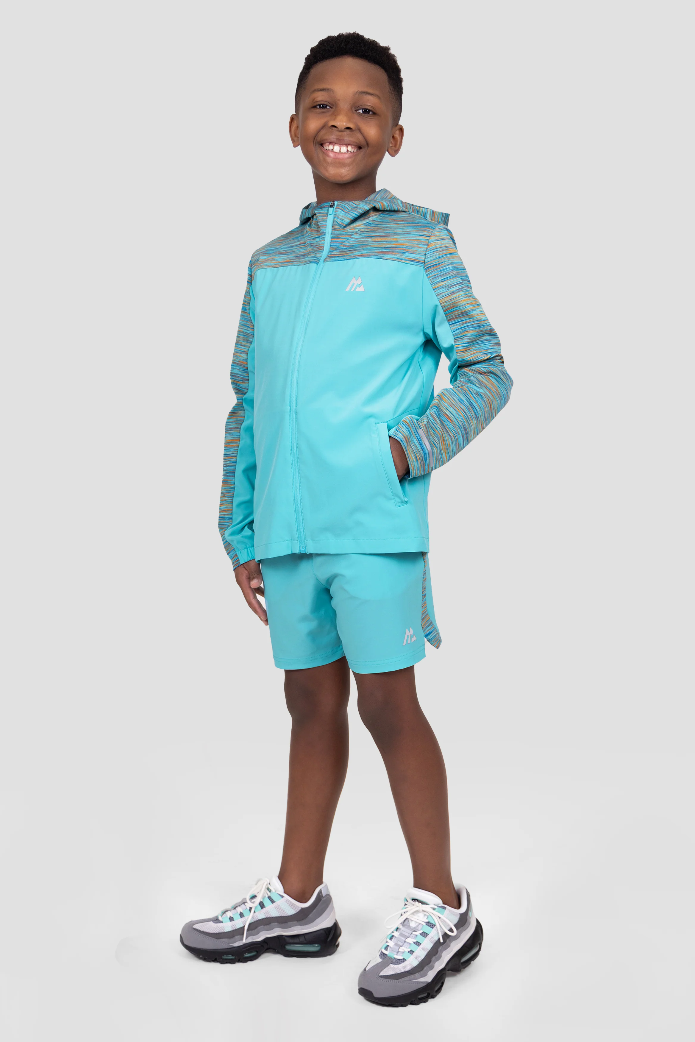 Boys Trail Panel Short - Blue/Orange - Image 3