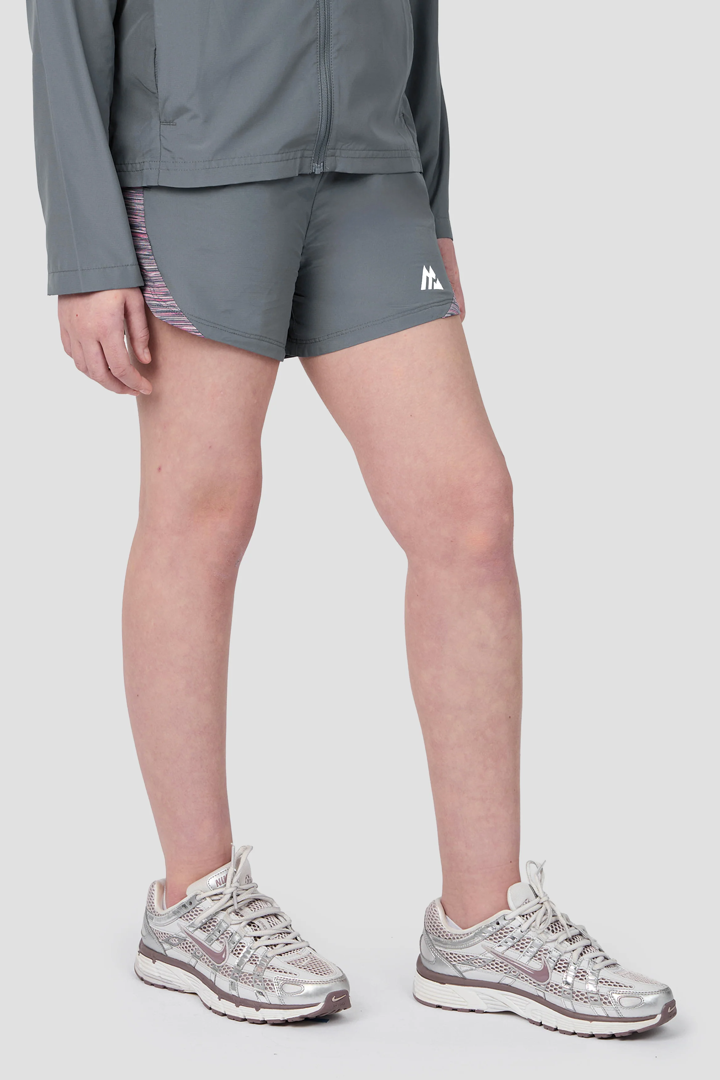 Girls Trail Panel Short - Grey Multi/Pink - Image 2