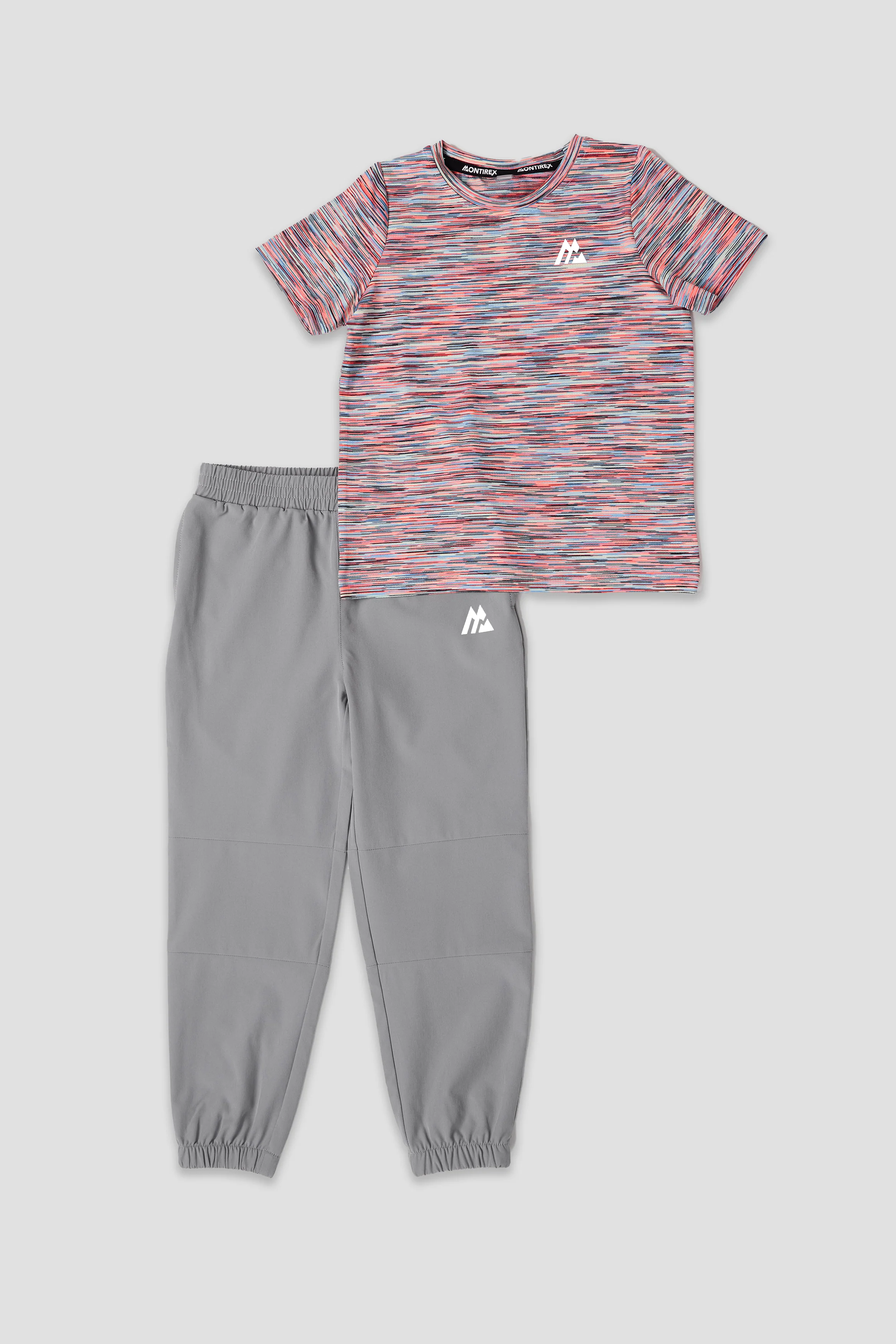Infant Boys Trail T-Shirt/Pant Set - Blue/Coral/Black - Image 4