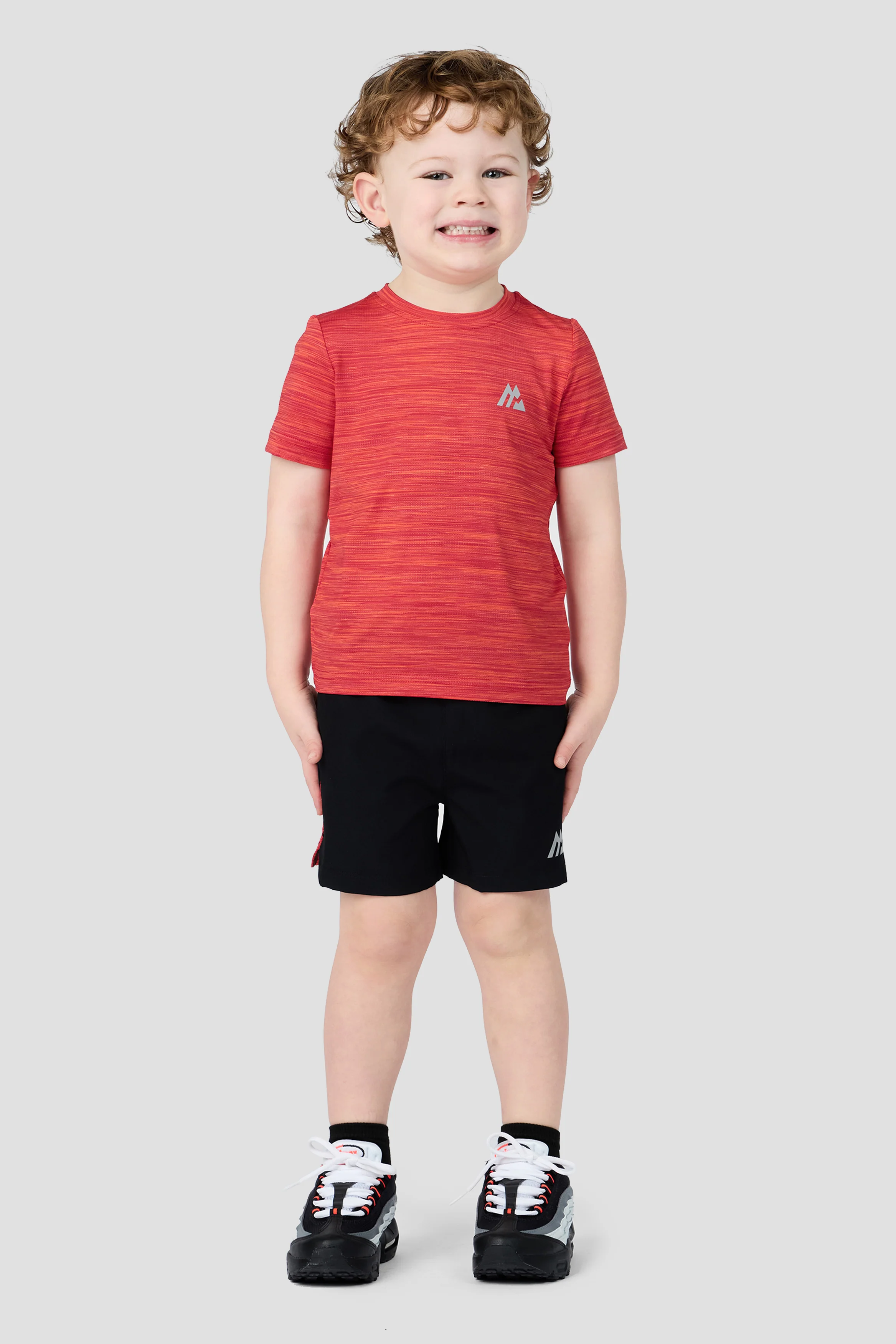 Infant Boys Trail T-Shirt/Short Set - Black/Red/Orange