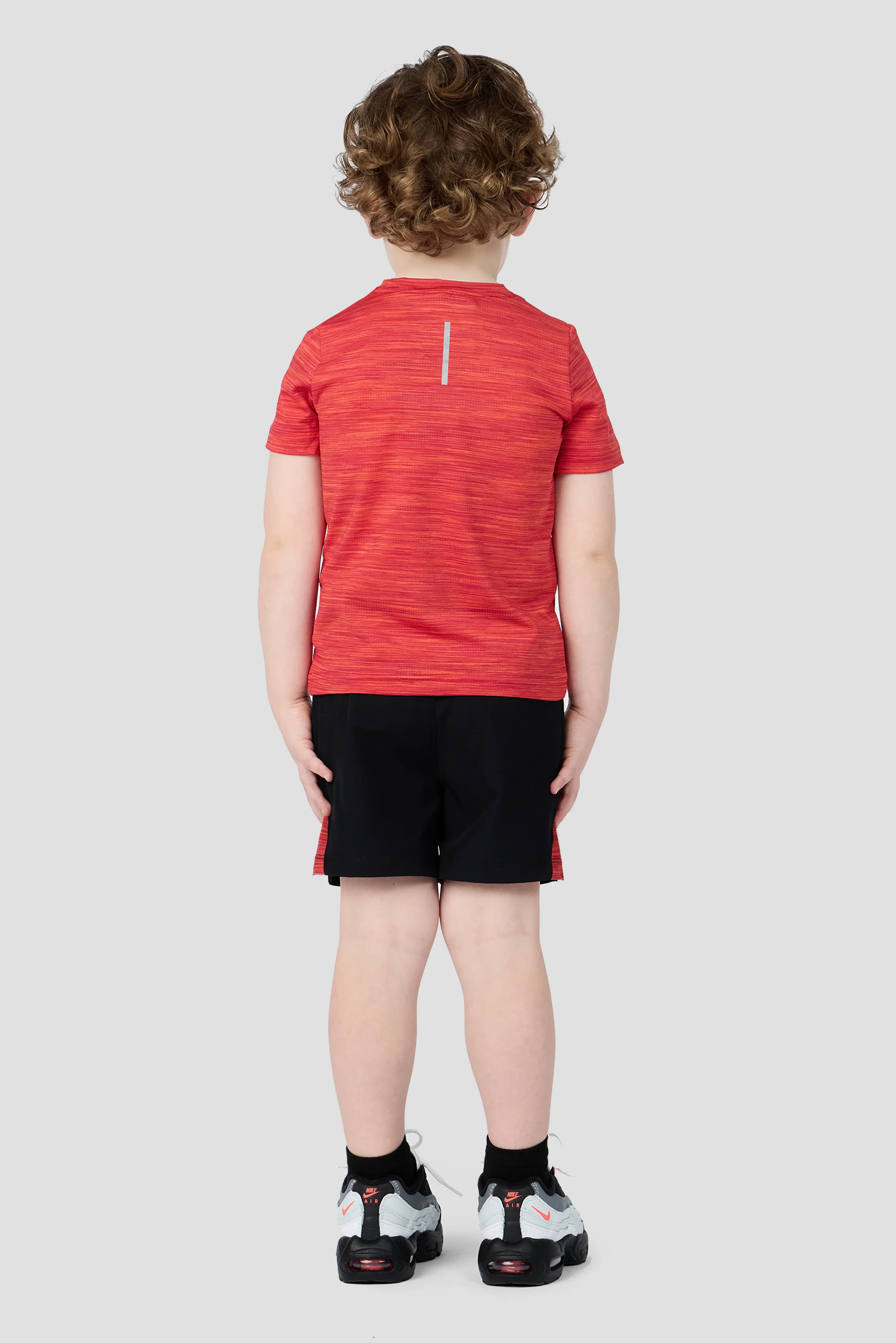 Infant Boys Trail T-Shirt/Short Set - Black/Red/Orange - Image 2