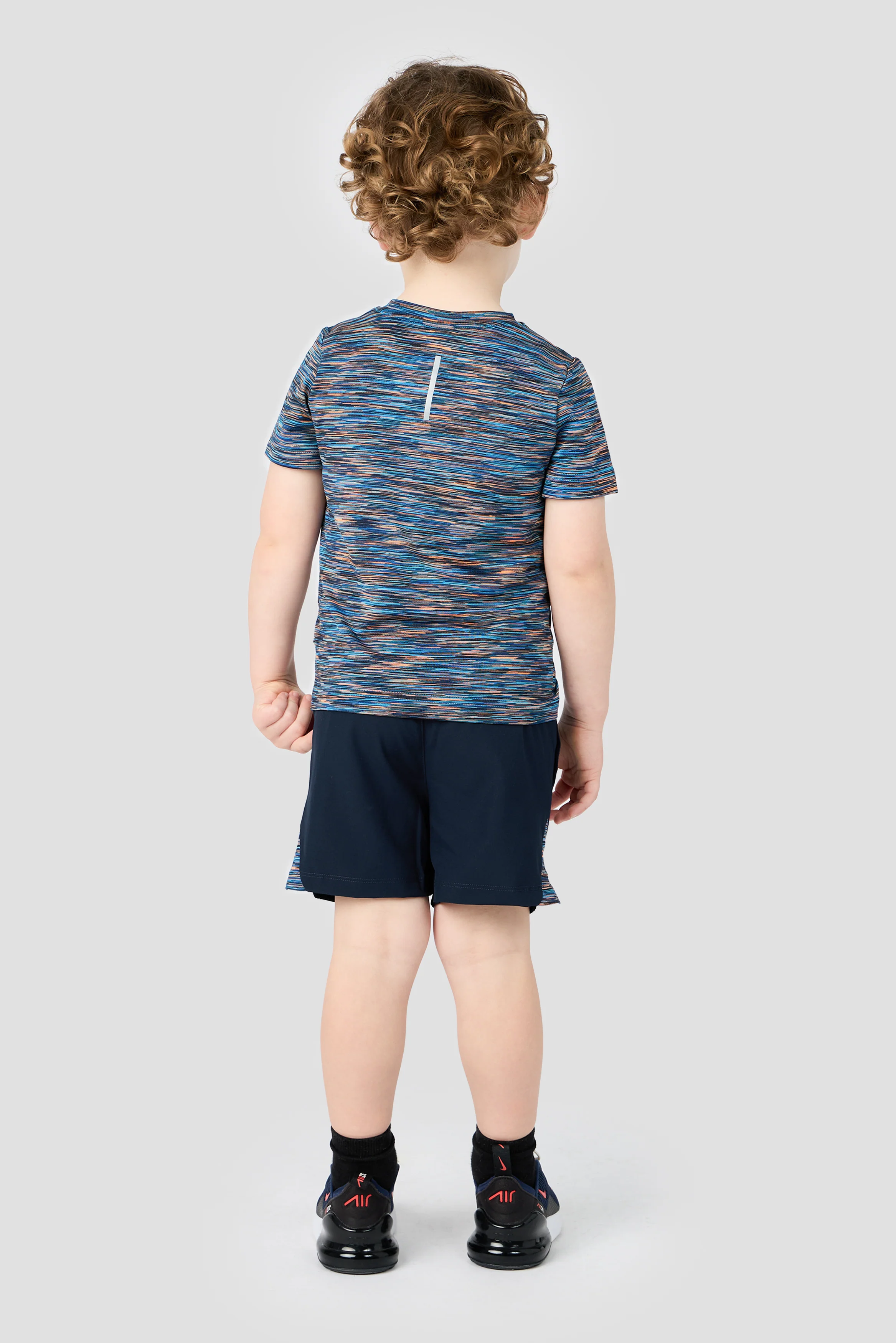 Infant Boys Trail T-Shirt/Short Set - Navy/Blue/Orange - Image 2