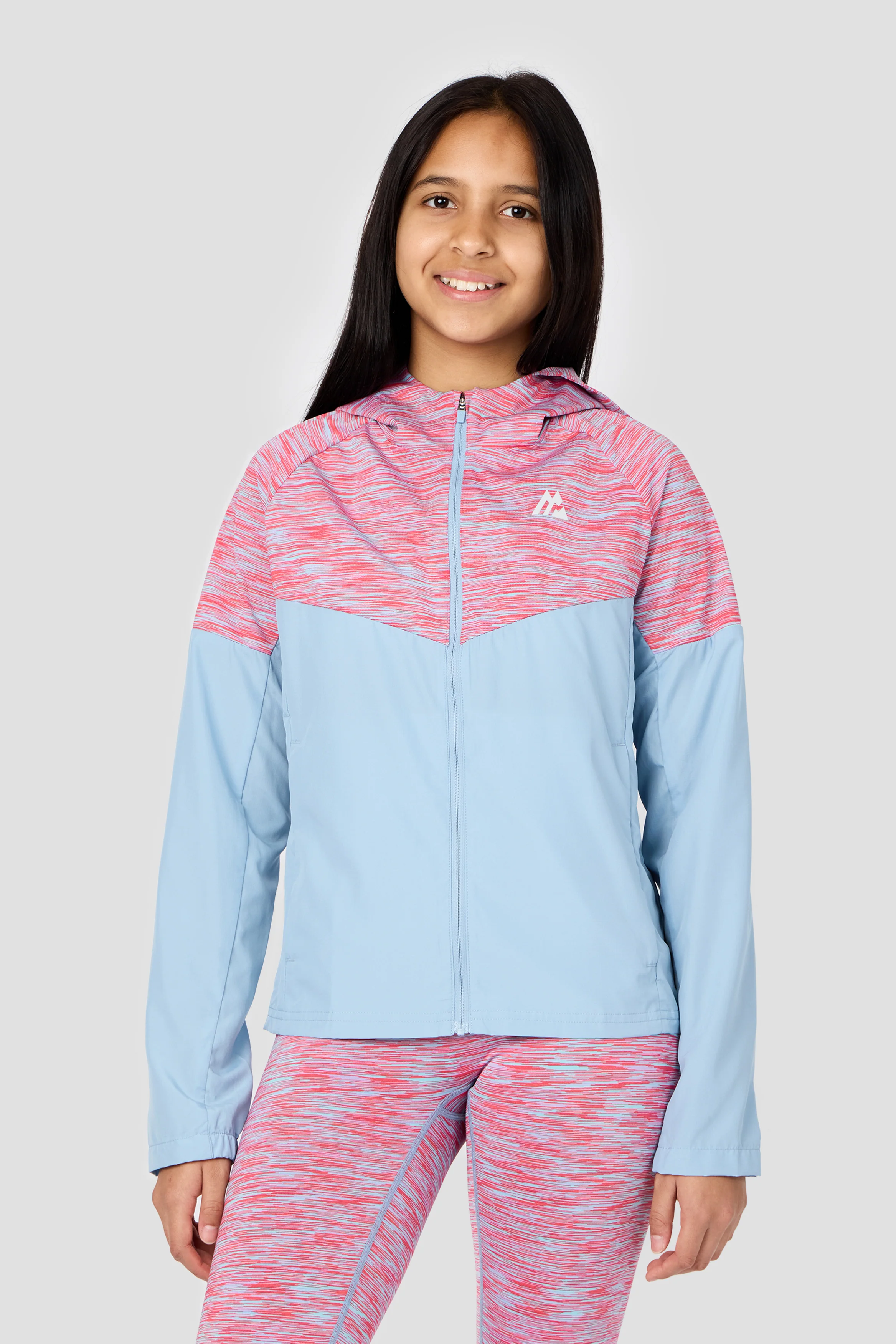 Girls Trail Windbreaker - Blue/Pink Multi