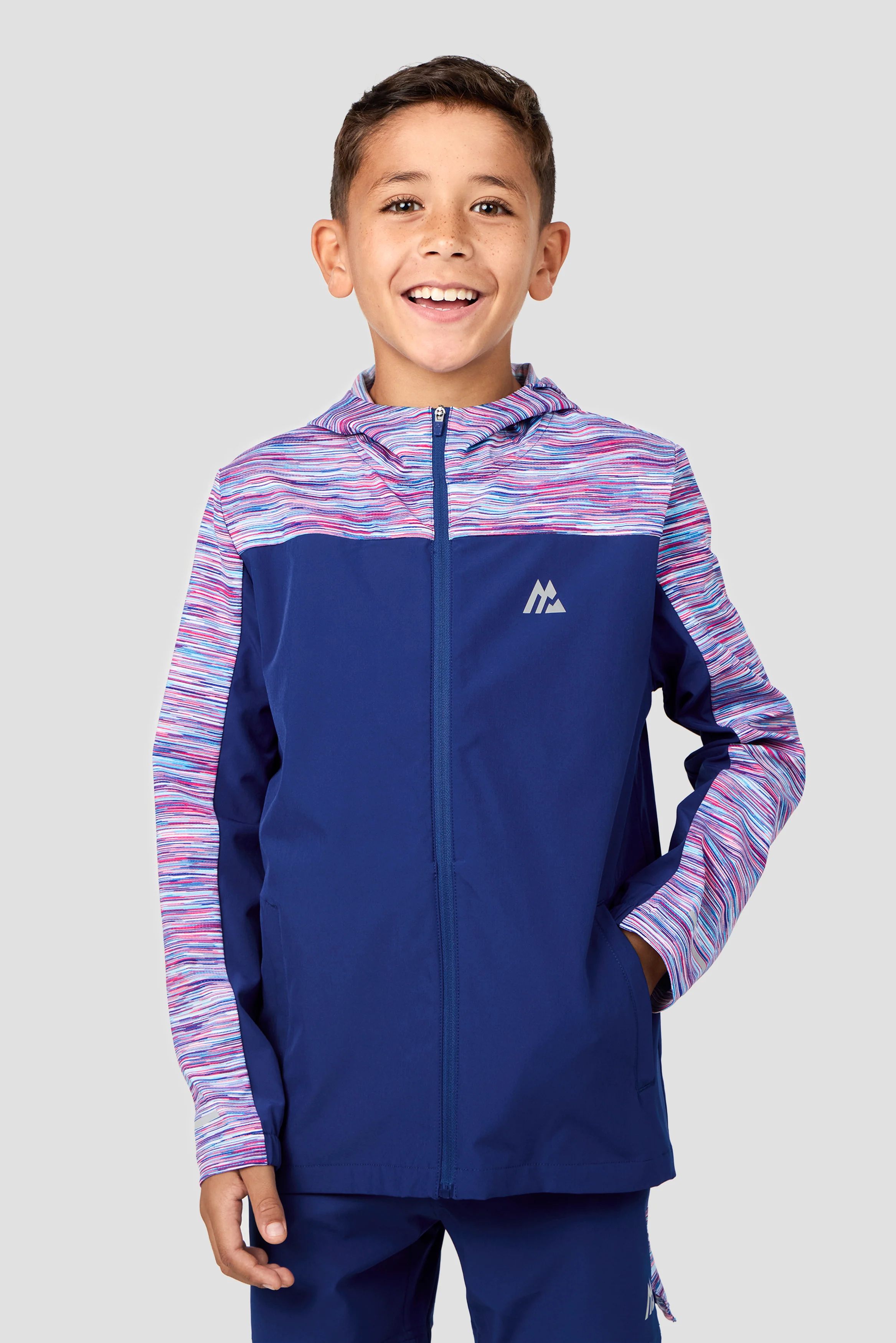 Boys Trail Windbreaker - Blue/Pink/White